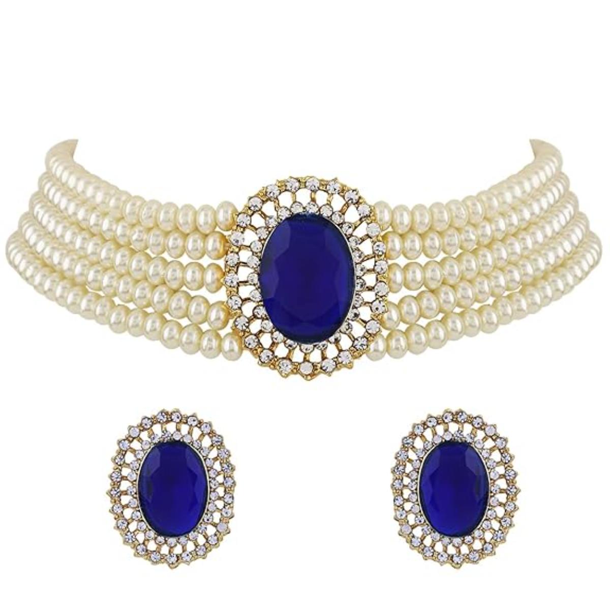 Roop Blue Choker Set