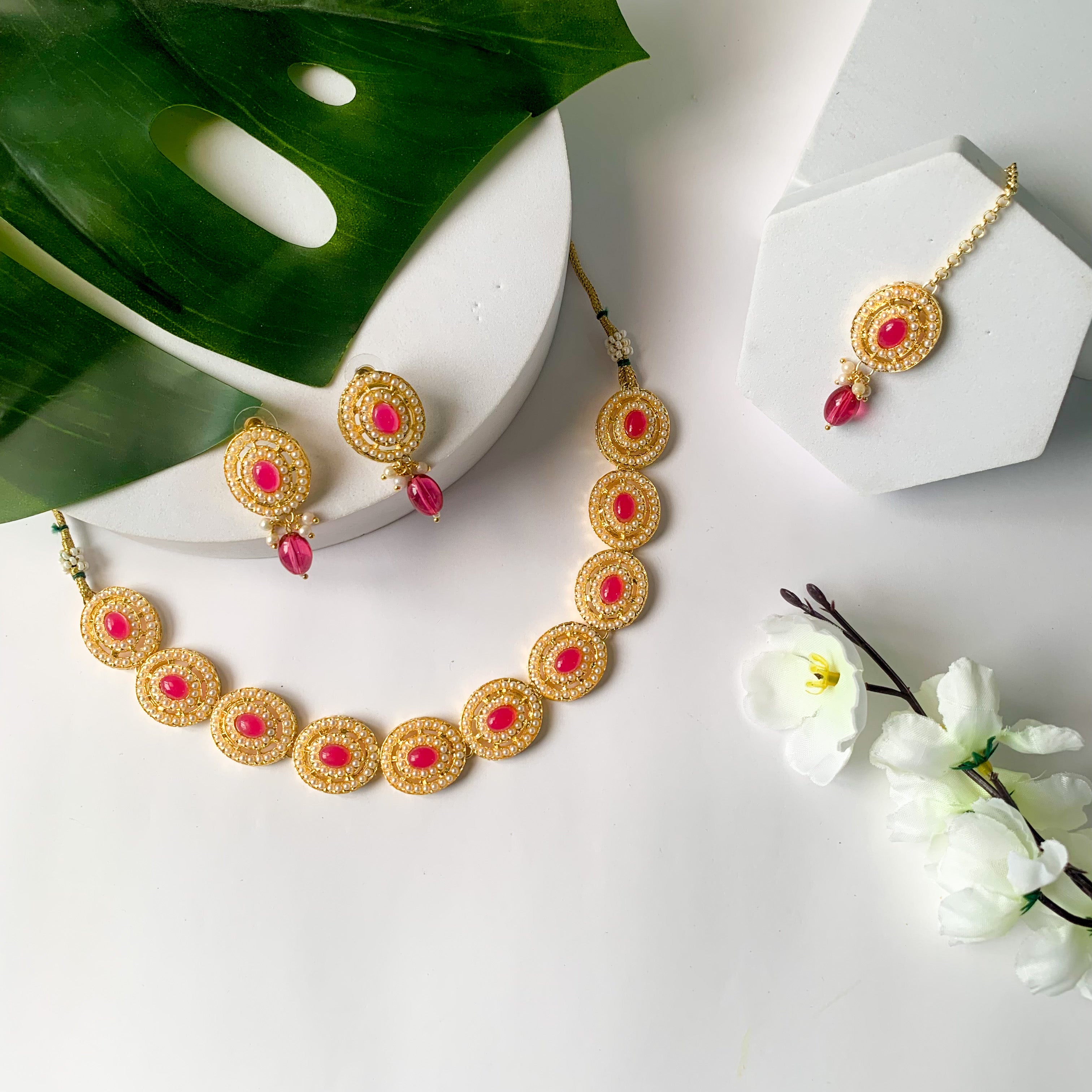 Nyomi Pink Choker Set