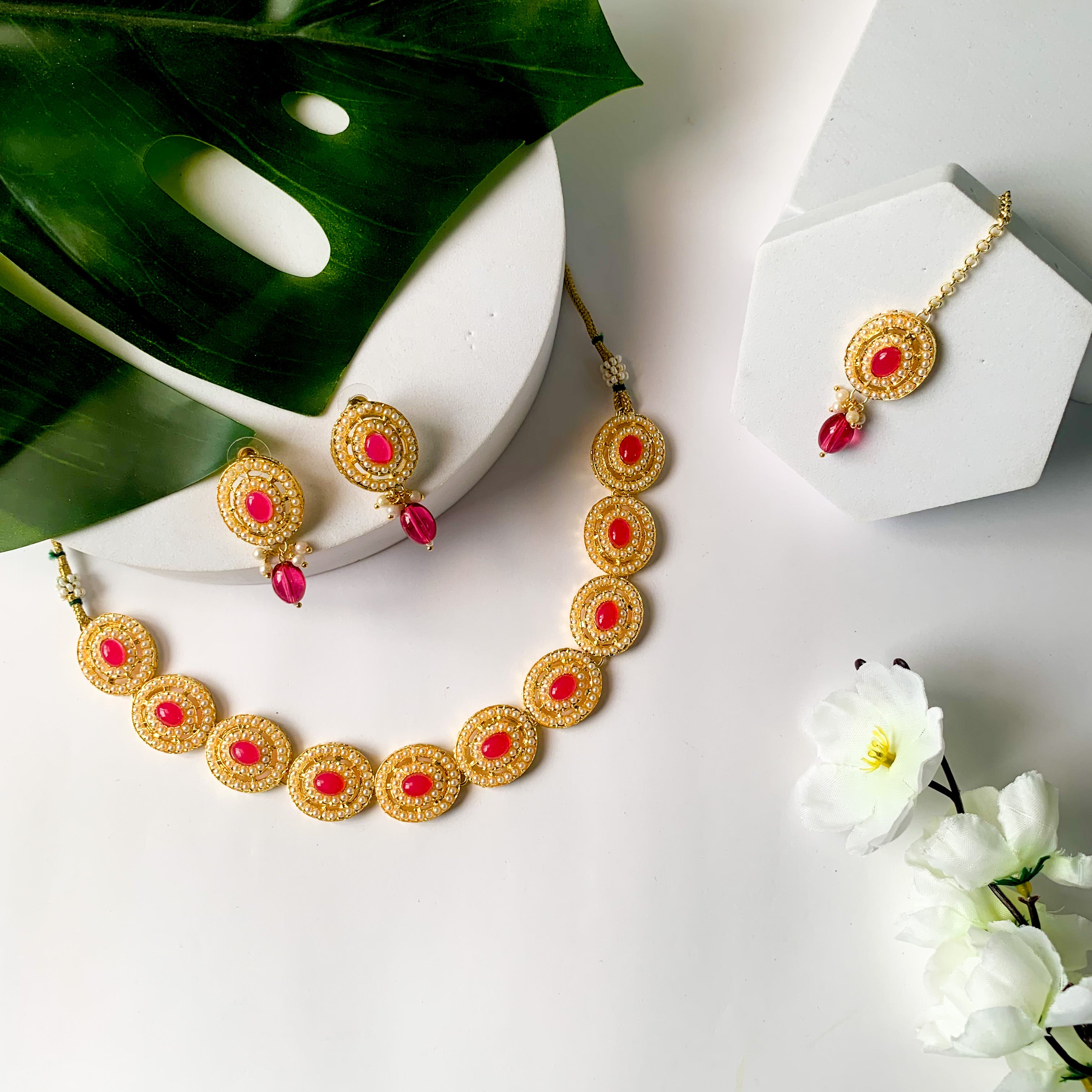 Nyomi Pink Choker Set