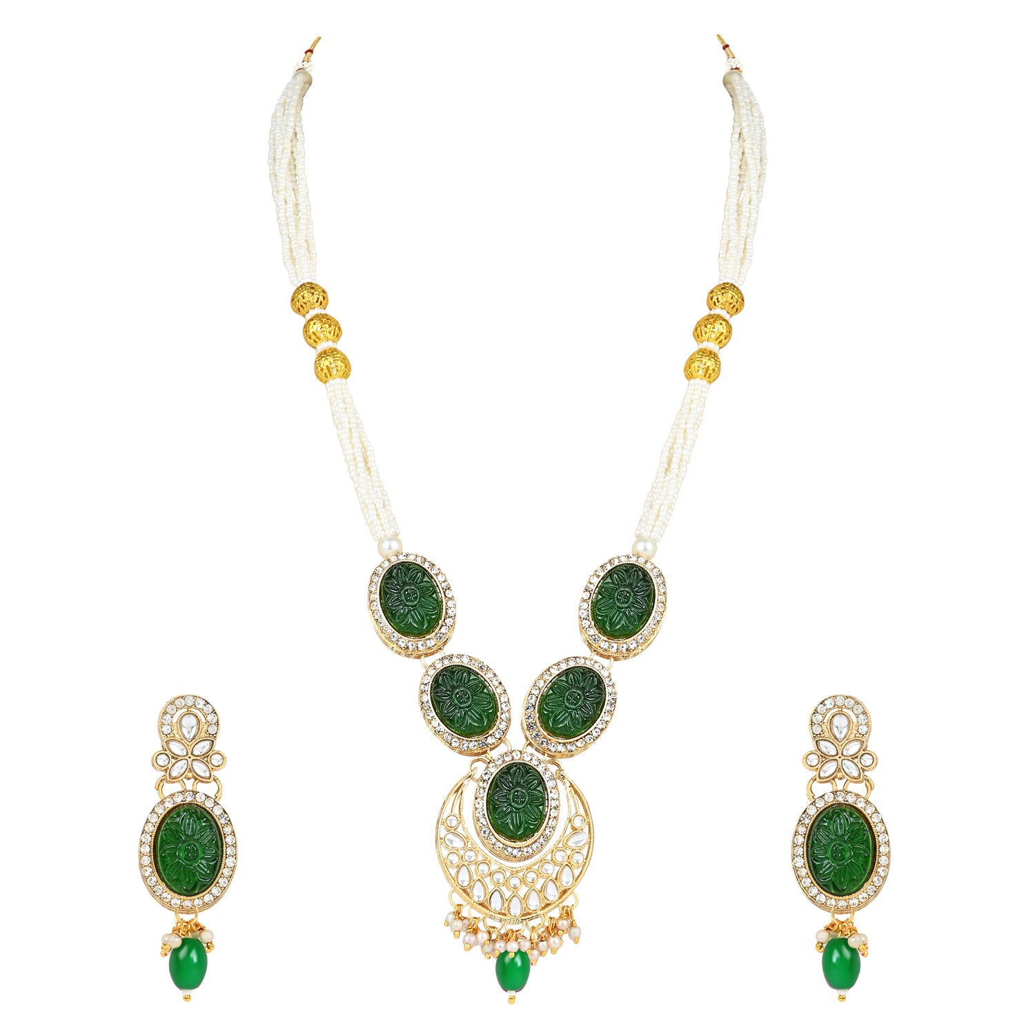 Nirvi Green Choker Set