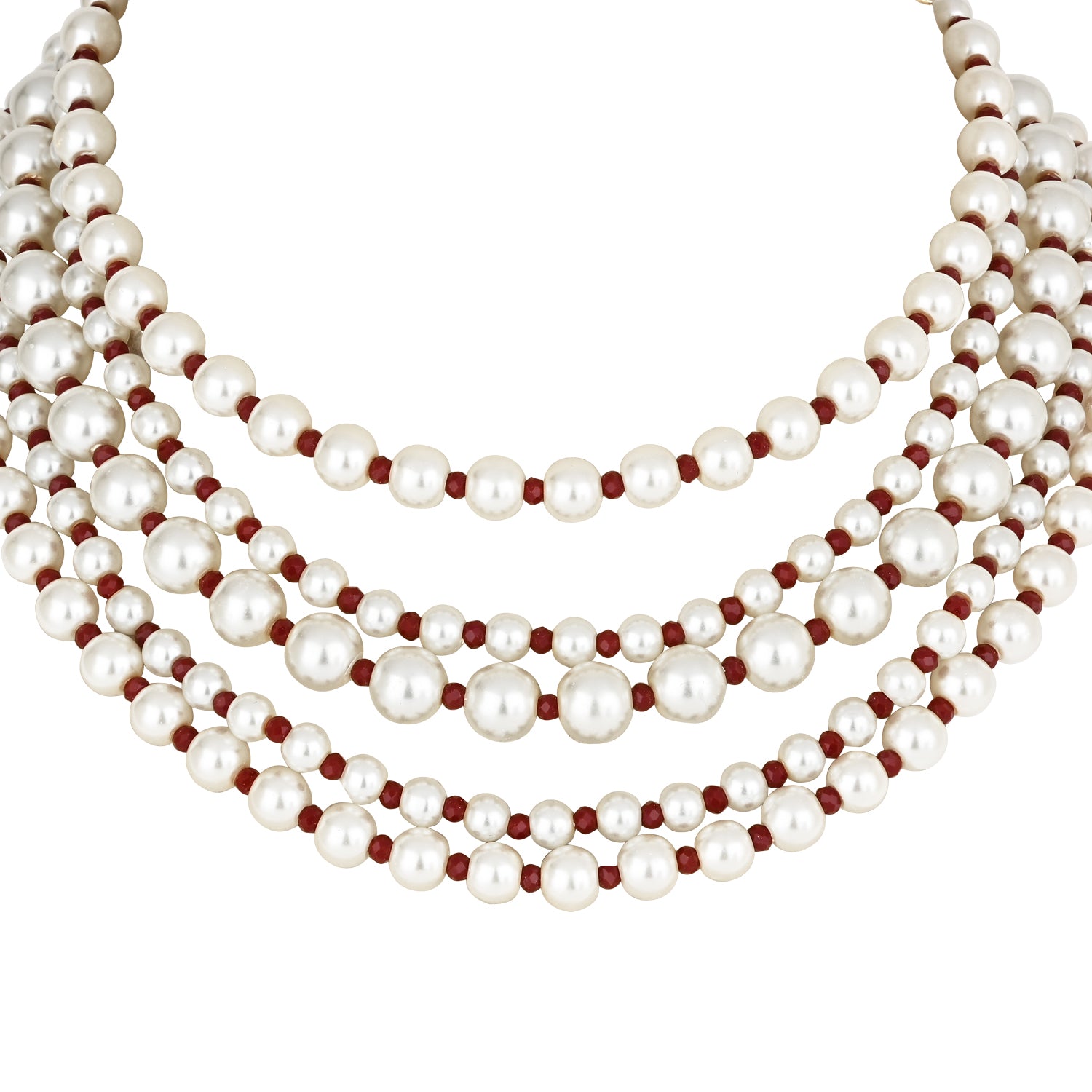 ISHA Maroon Pearl Necklace Set