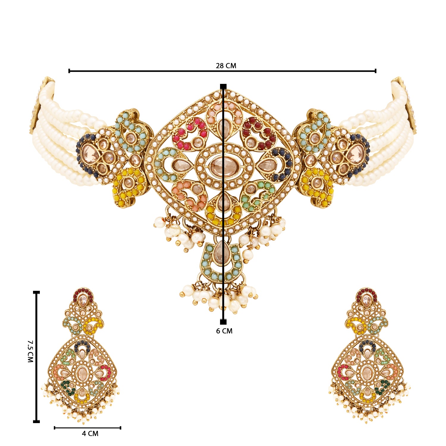 Classic Beauty – Kundan Pearl Choker Set