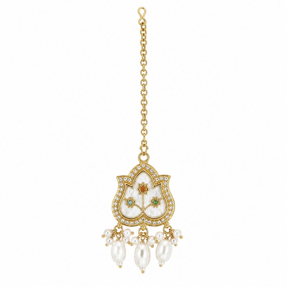 Aarshita- Multi-Color Mother of Pearls Choker Necklace Set with Pearls