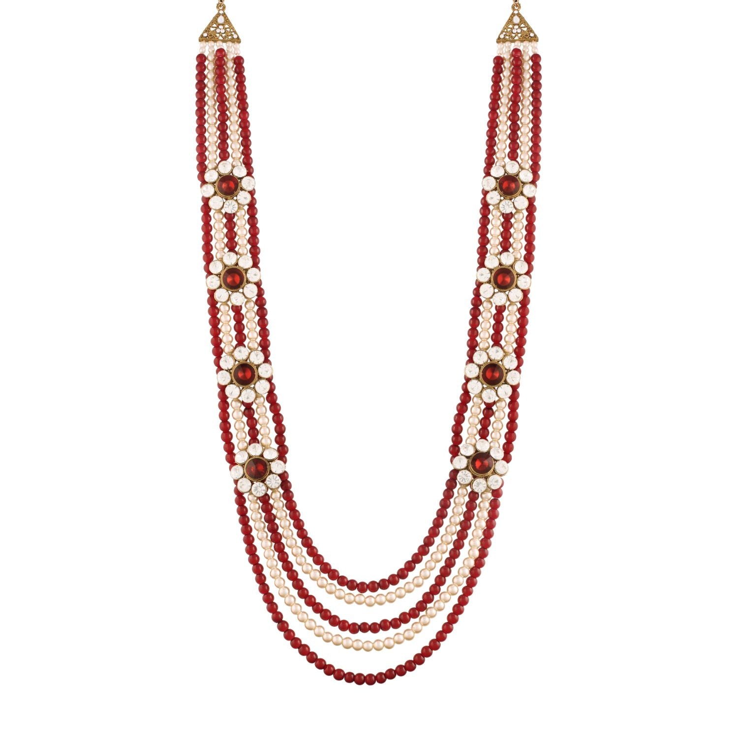 Shuban Maroon Pearl & Kundan Mala