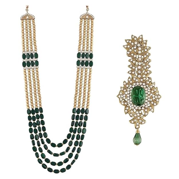 Pearl Multi-Layer Necklace Set with Statement Kalangi