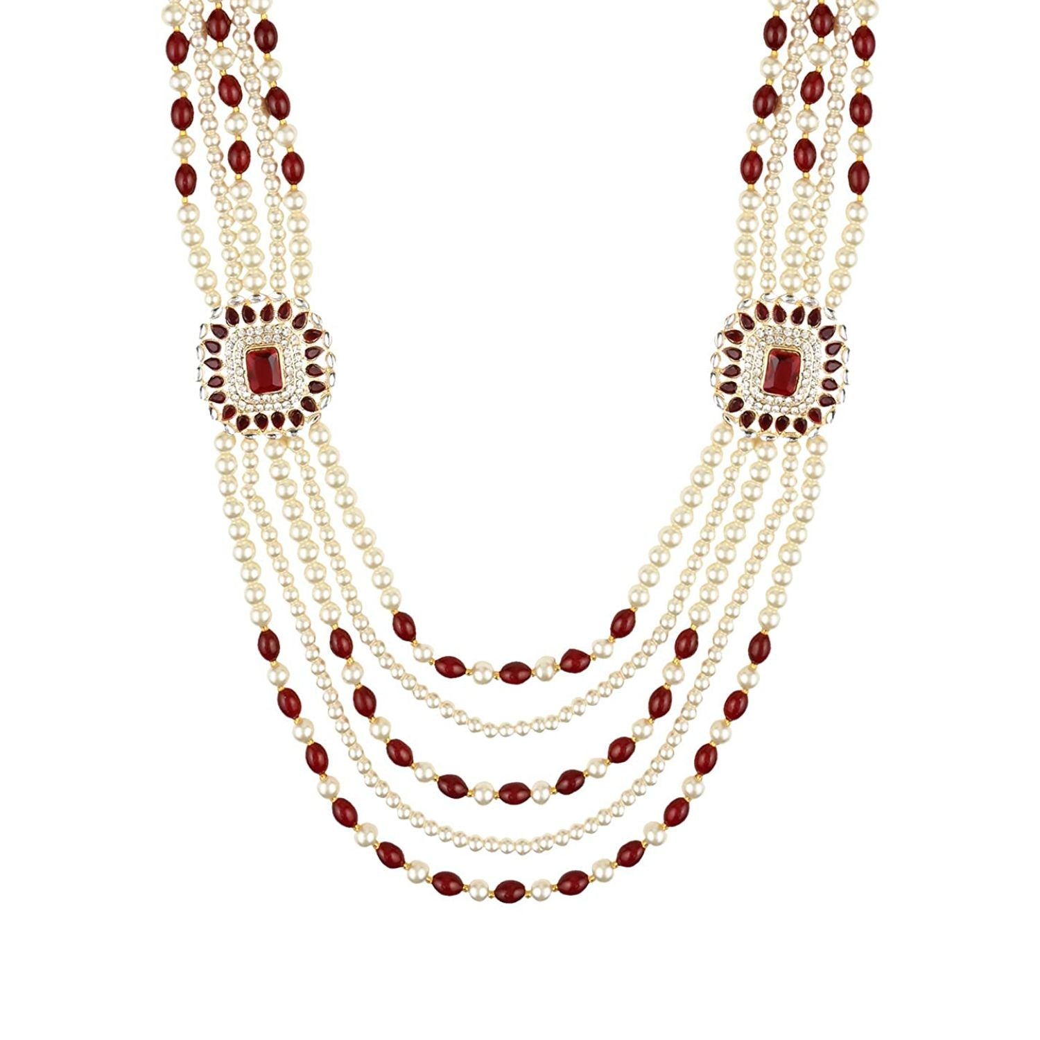 MuktiDaya Maroon Pearl & Kundan Mala