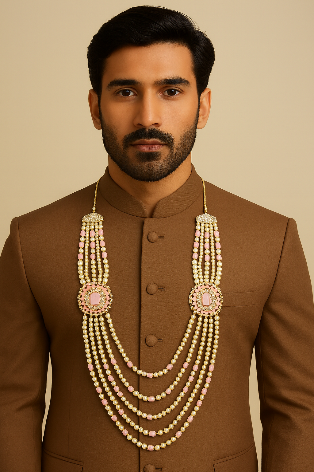 Riyansh Pink Necklace For Men