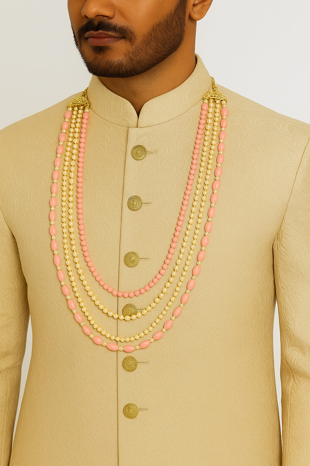 Aakarsh Pink Necklace For Men