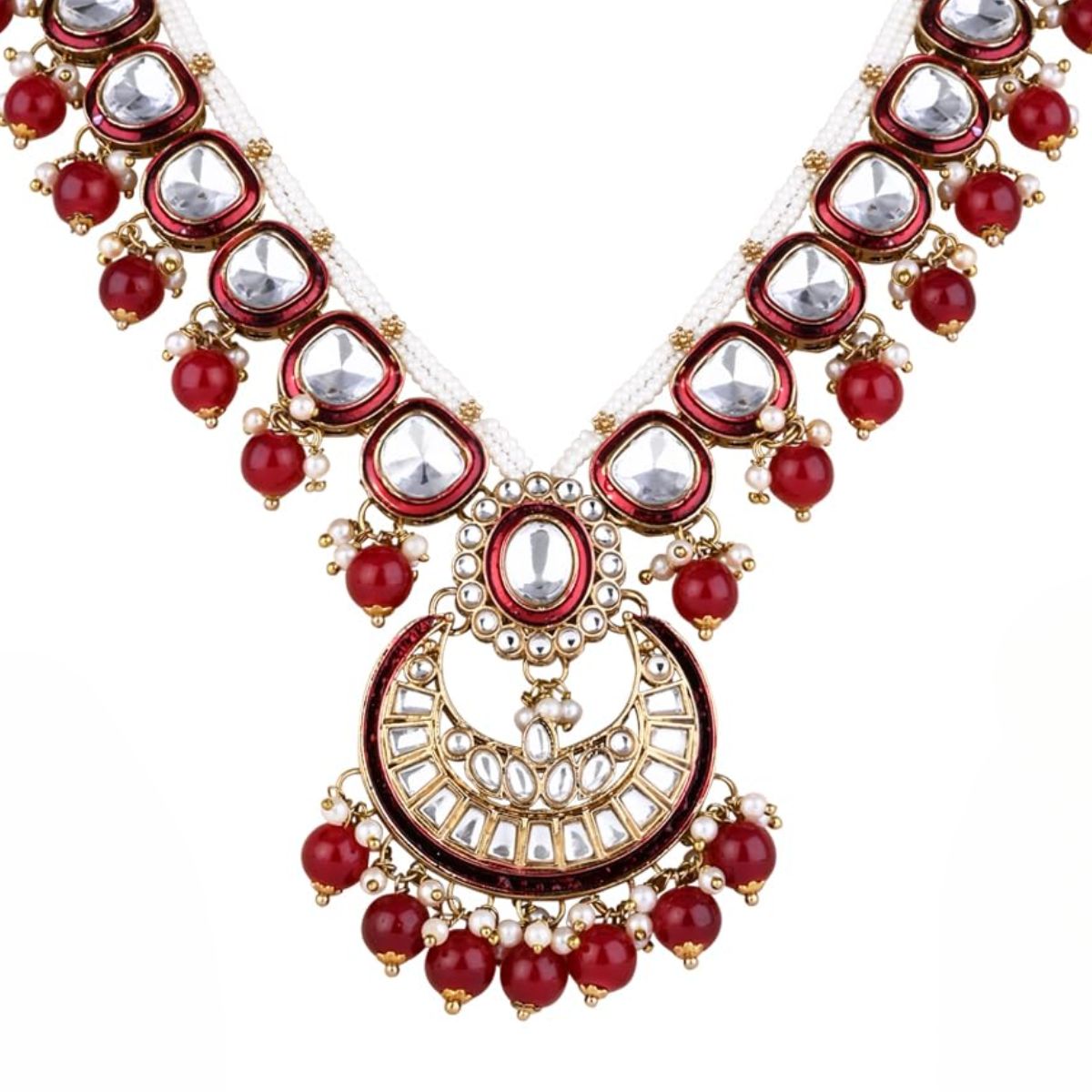 Sharvik Maroon Necklace For Men