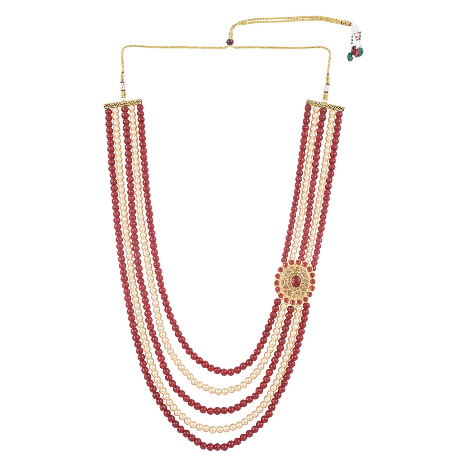 Vighneswara Maroon Pearl & Kundan Mala