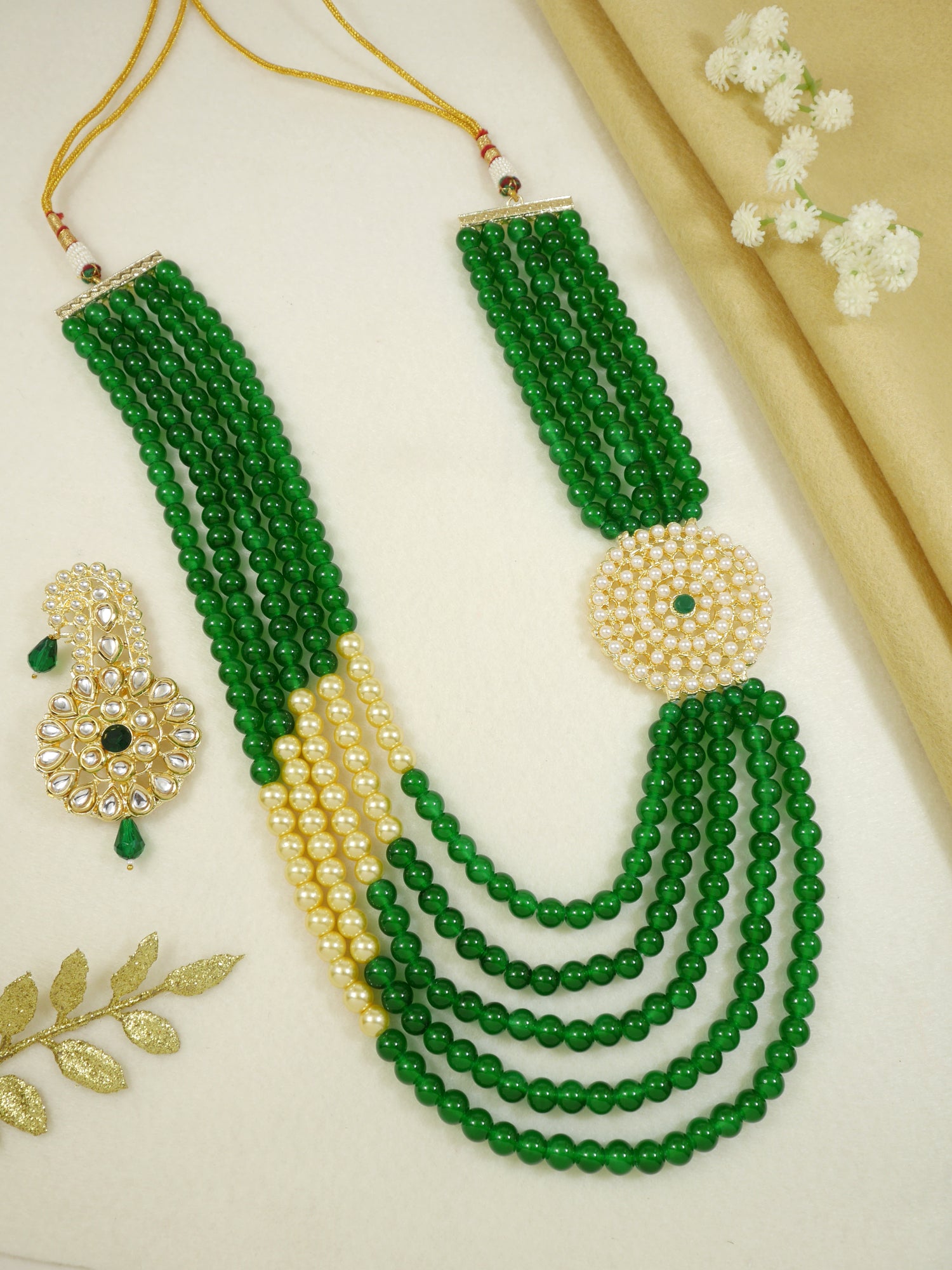 Stylish Groom Mala with Pearls and Kalangi