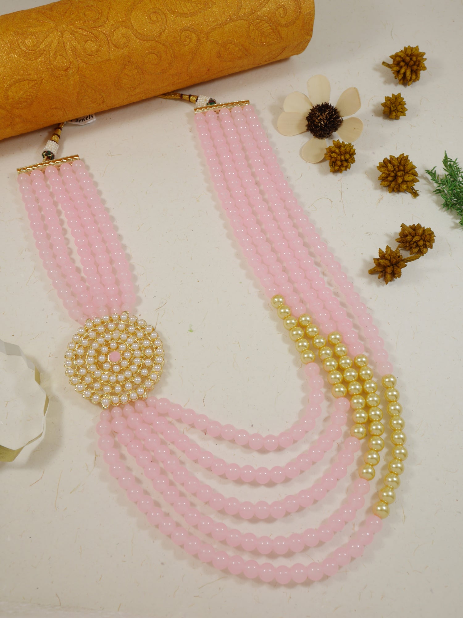 Mayank Pink Necklace For Men