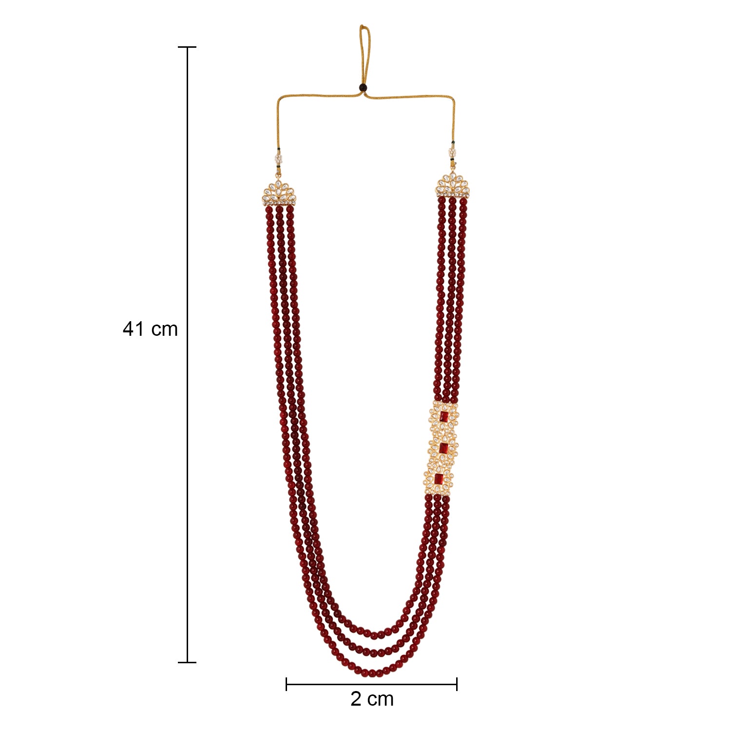 Shiv Maroon Necklace For Men