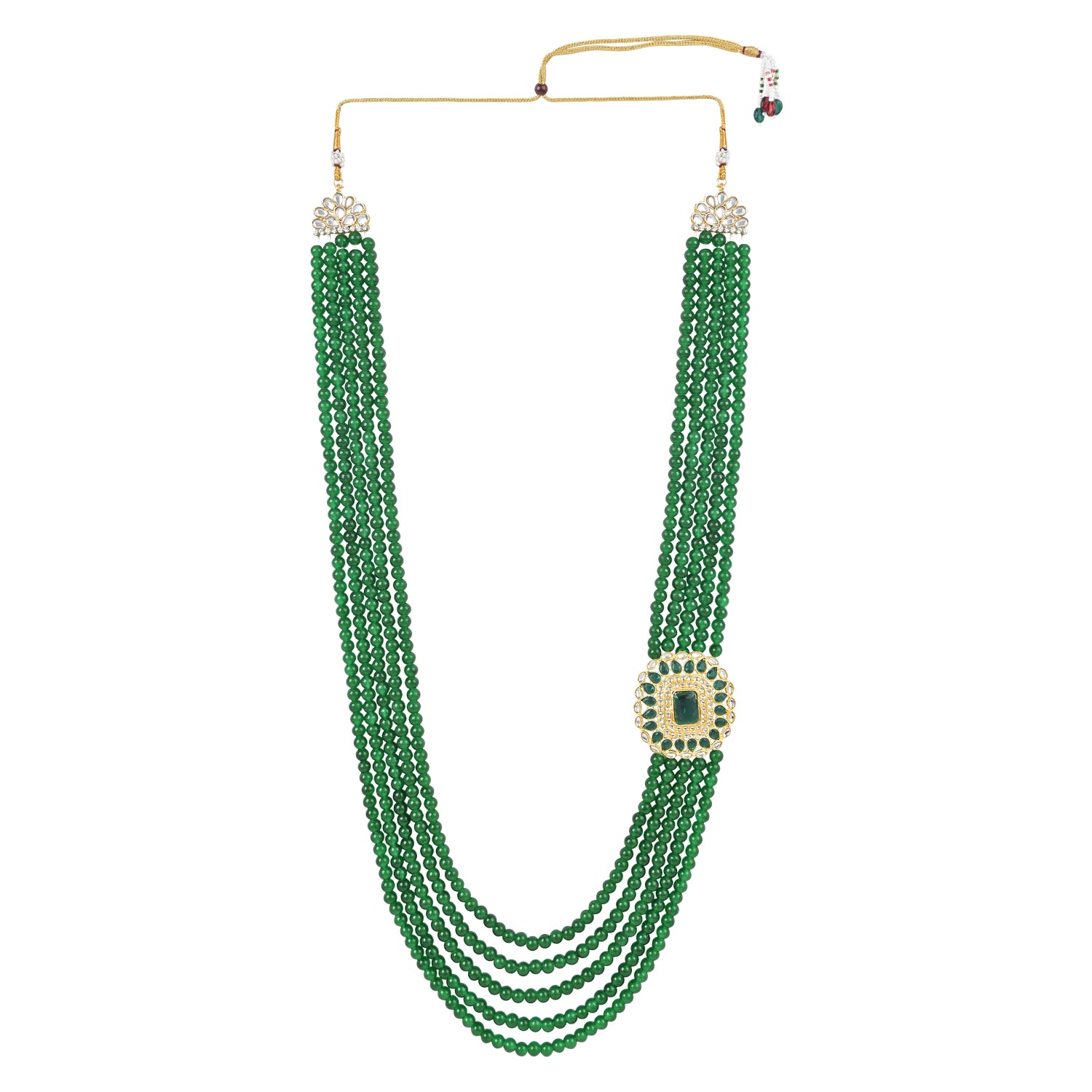 Yashvasin Green Pearl & Kundan Mala