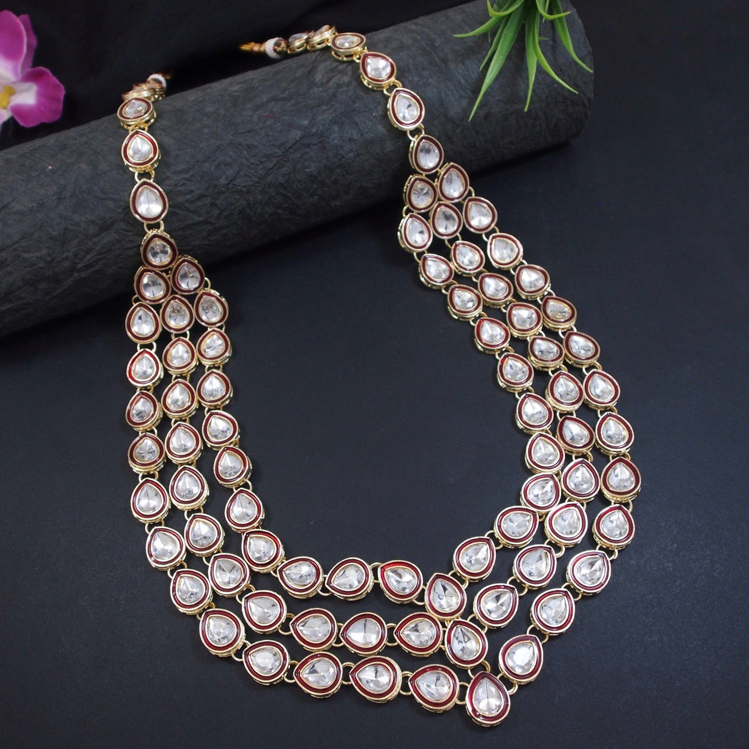 Jacky Bhagnani Maroon Necklace For Men