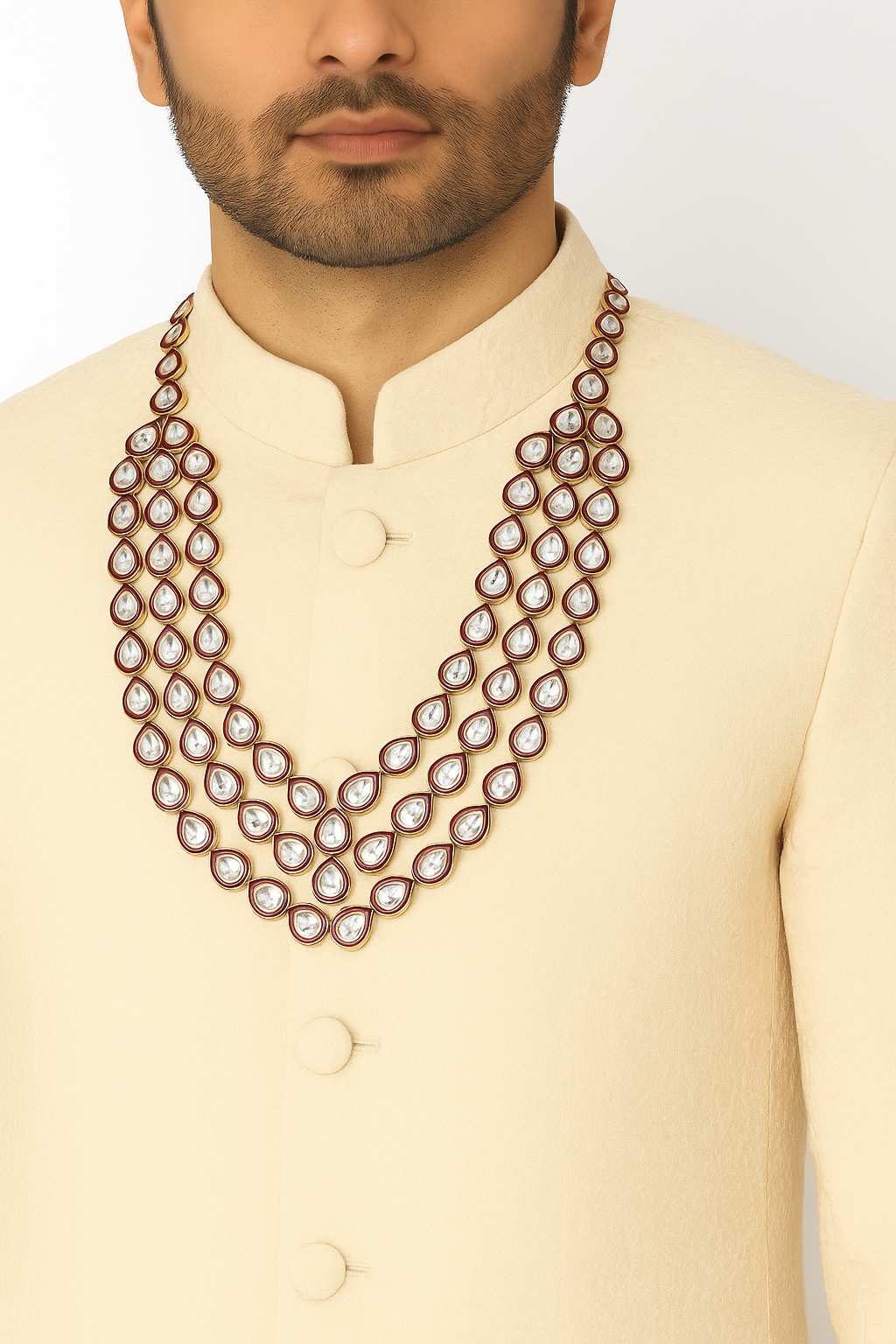 Jacky Bhagnani Maroon Necklace For Men