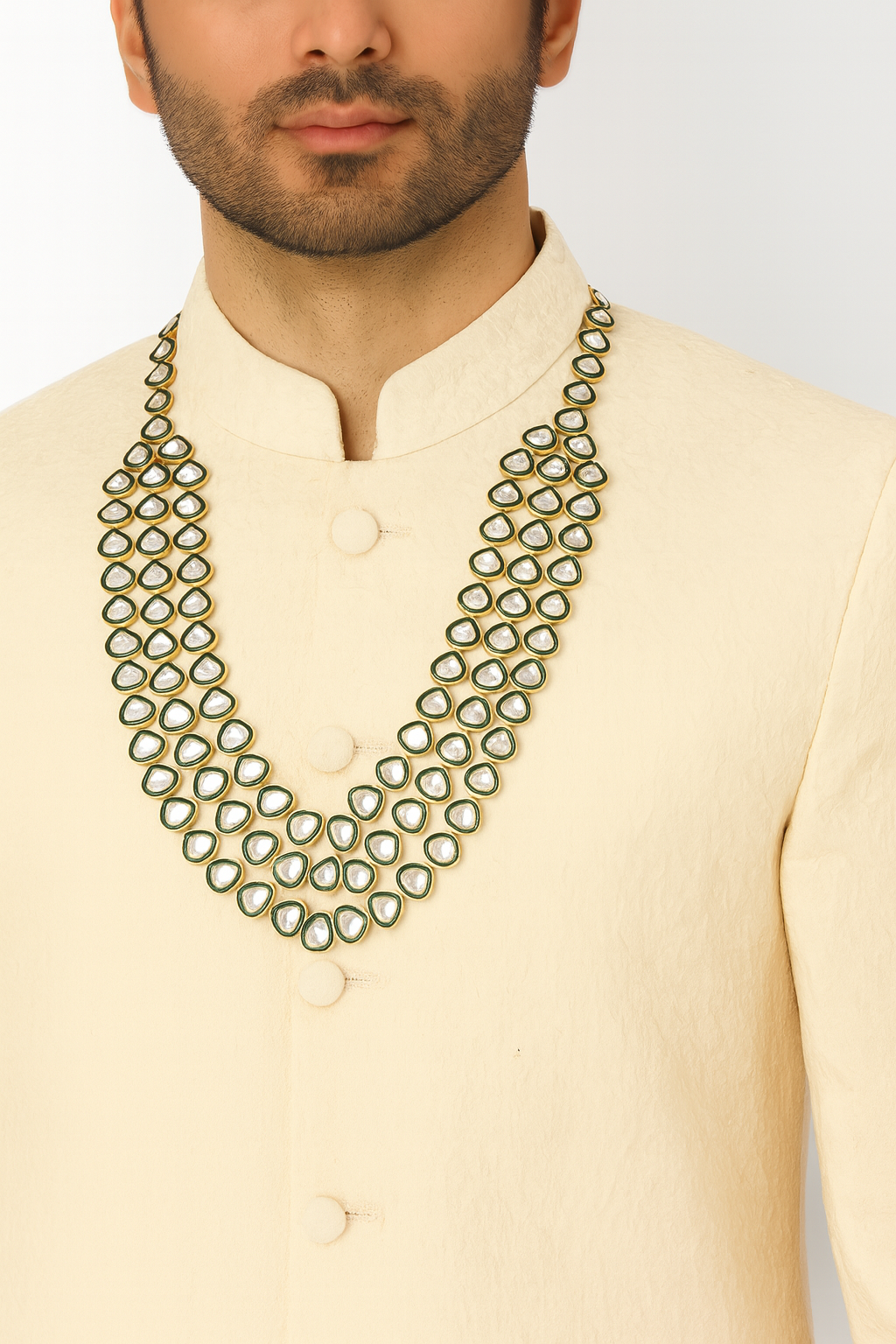 Kairav Green Necklace For Men