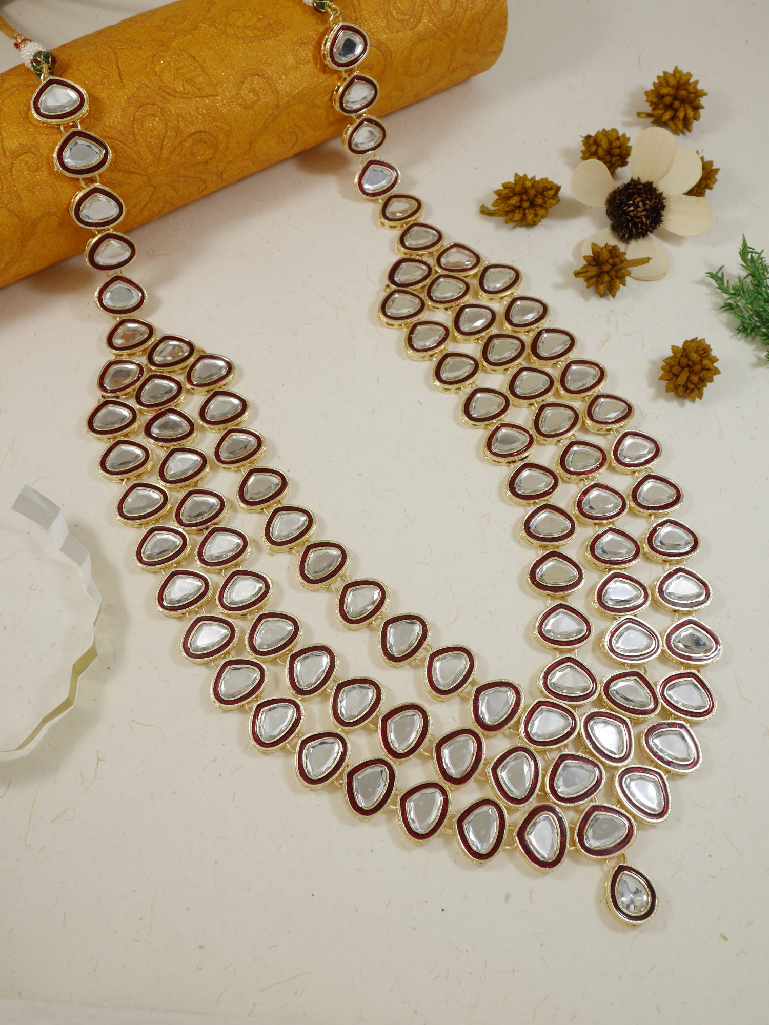 Kairav Maroon Necklace For Men