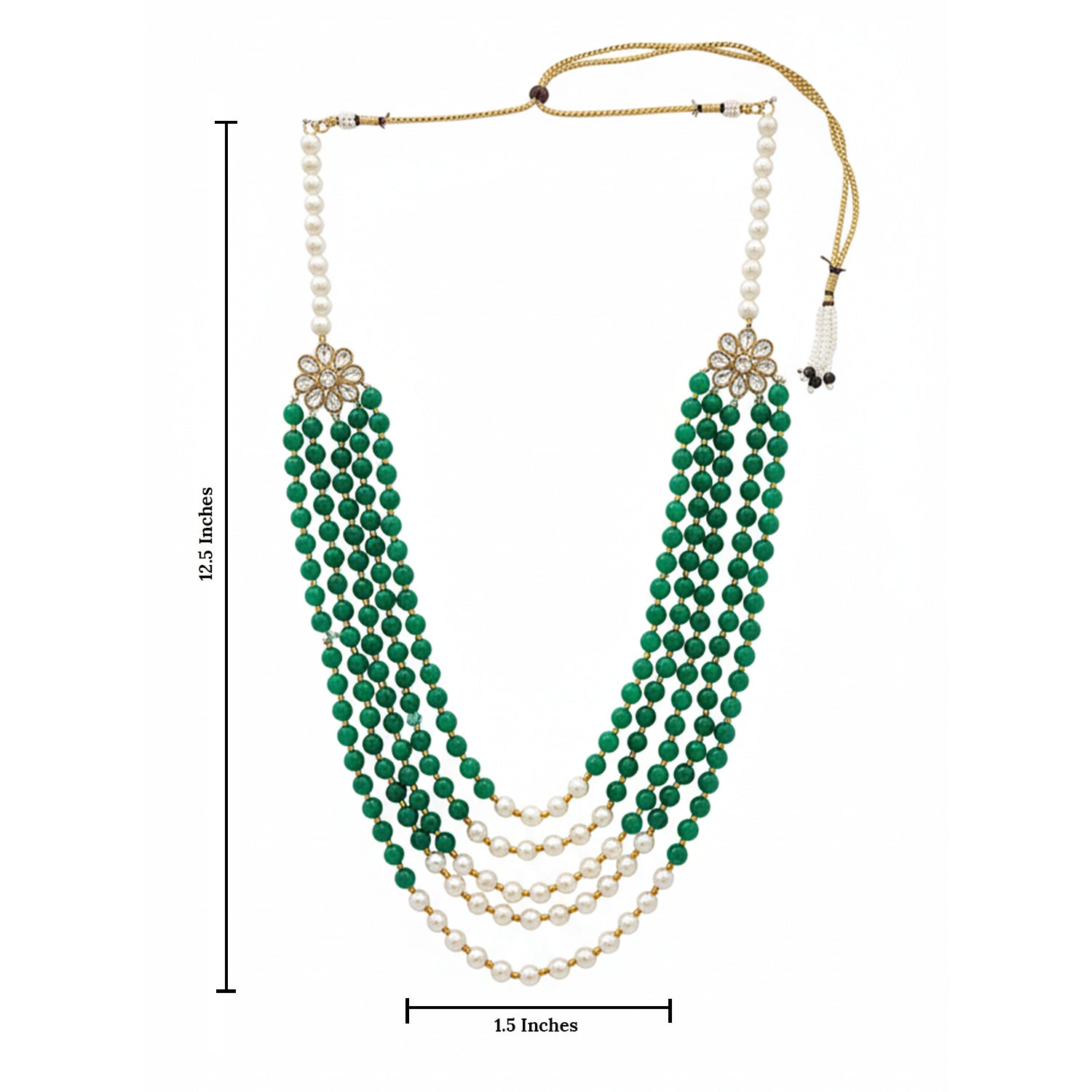 Rehan - Green Beaded Multi-Layer Mala Necklace