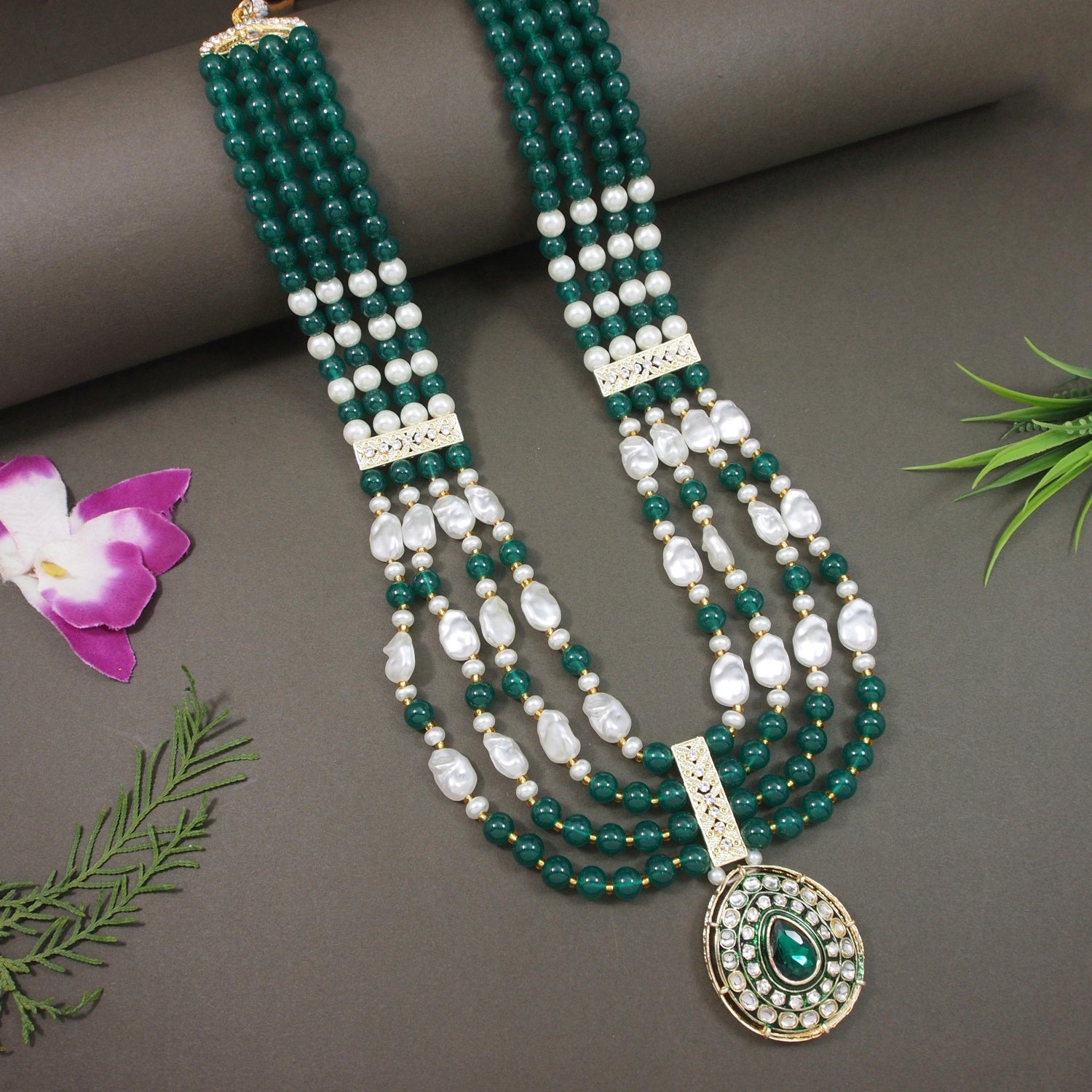 Advik - Green Necklace For Men