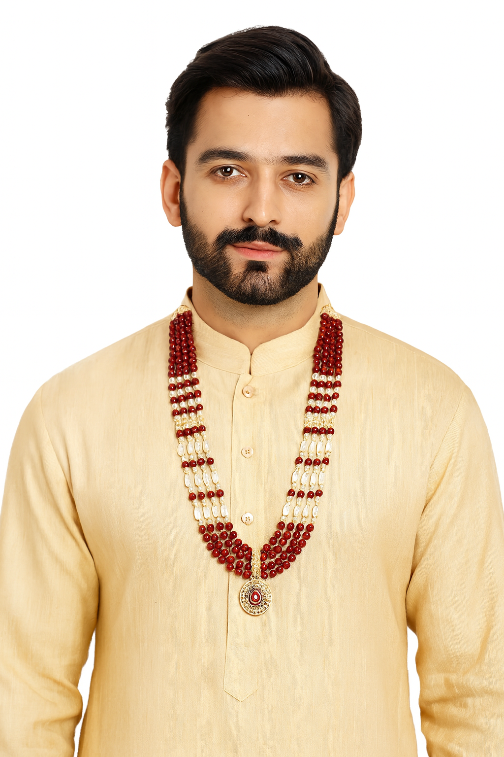 Advik - Maroon Necklace For Men