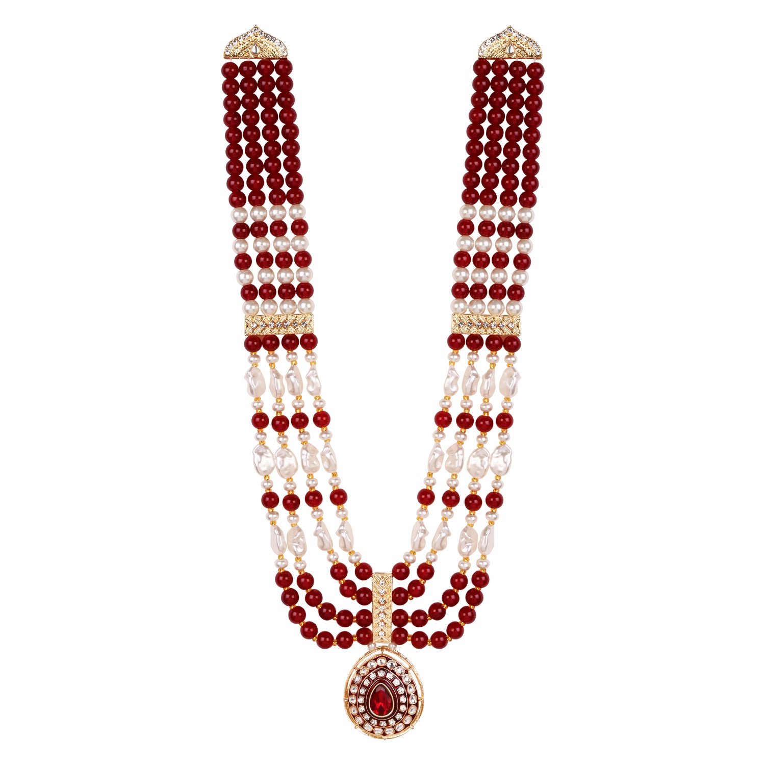 Advik - Maroon Necklace For Men