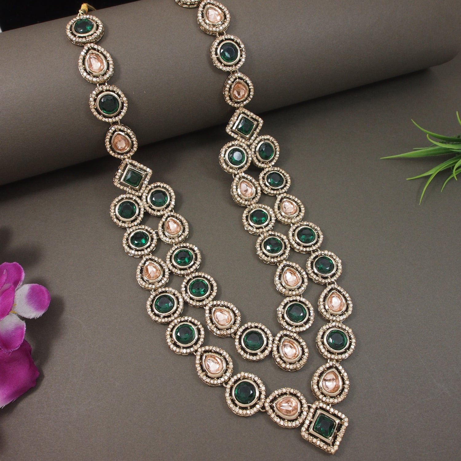 Ankit - Green Kundan Mala