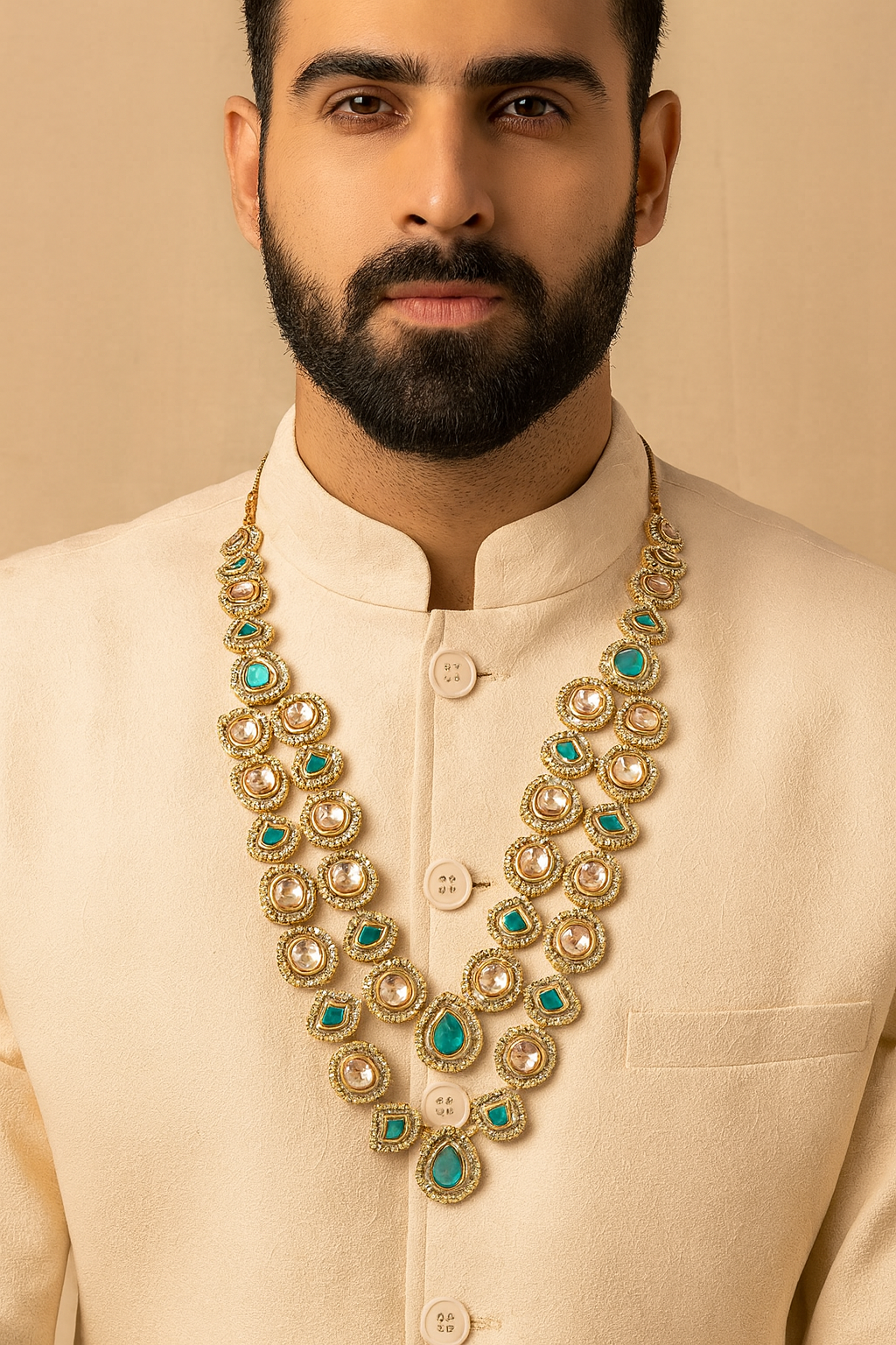Zorav - Green Kundan Mala