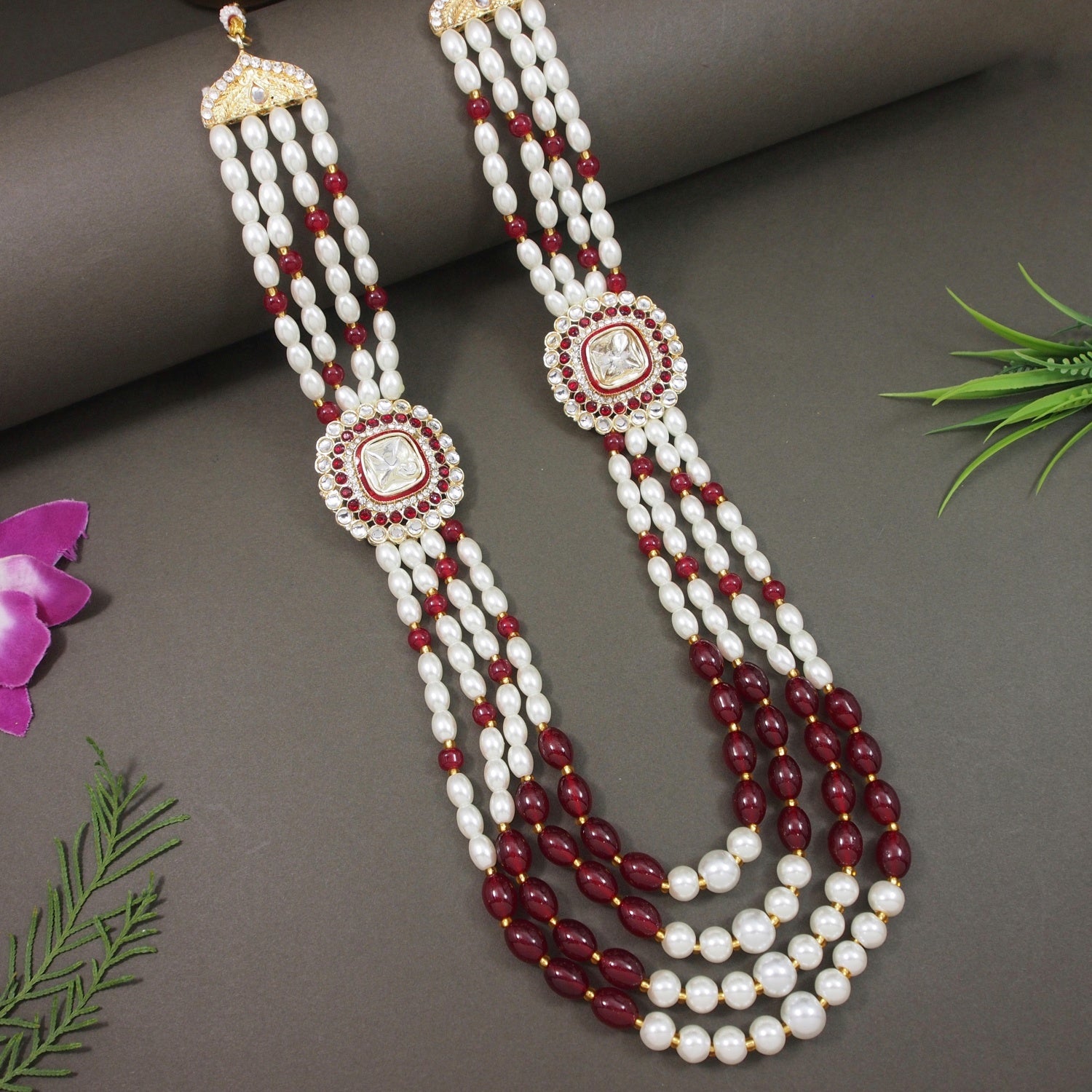 Hridaan - Maroon Necklace For Men