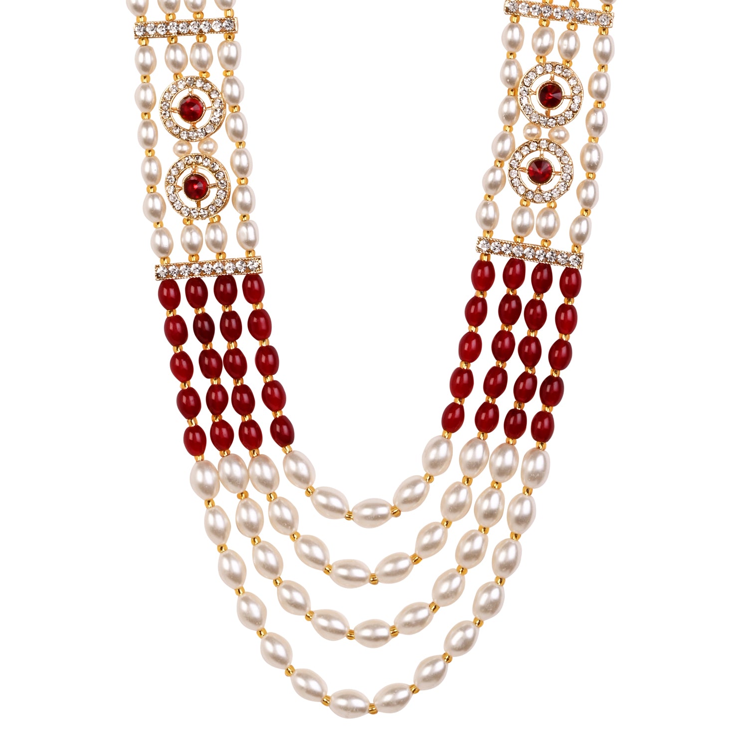 Nivaan - Maroon Necklace For Men