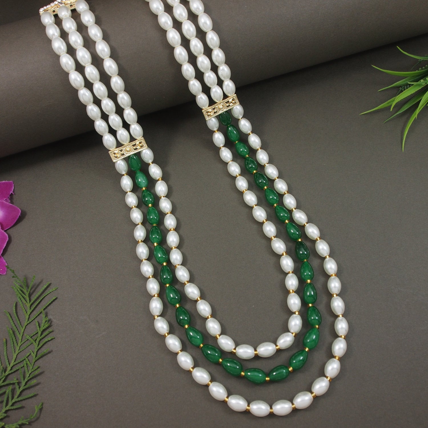 Aditya - Green Necklace For Men