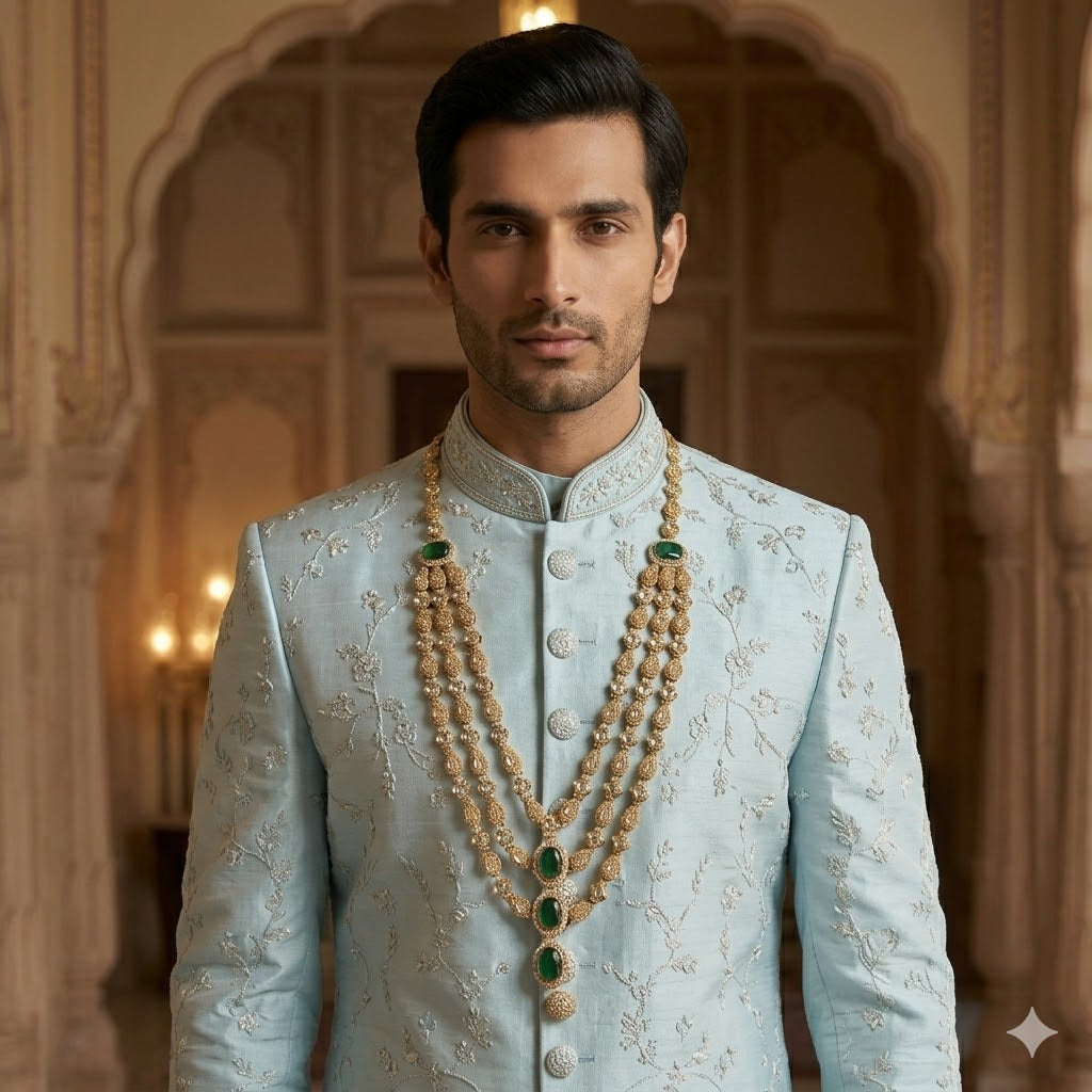 Laxman- Heritage Emerald Multi-Layer Mala