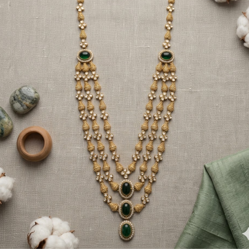 Laxman- Heritage Emerald Multi-Layer Mala