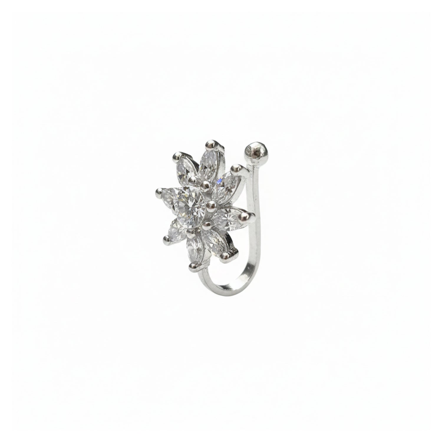 Aavisha - Stylish American Diamond Floral Nose Pin