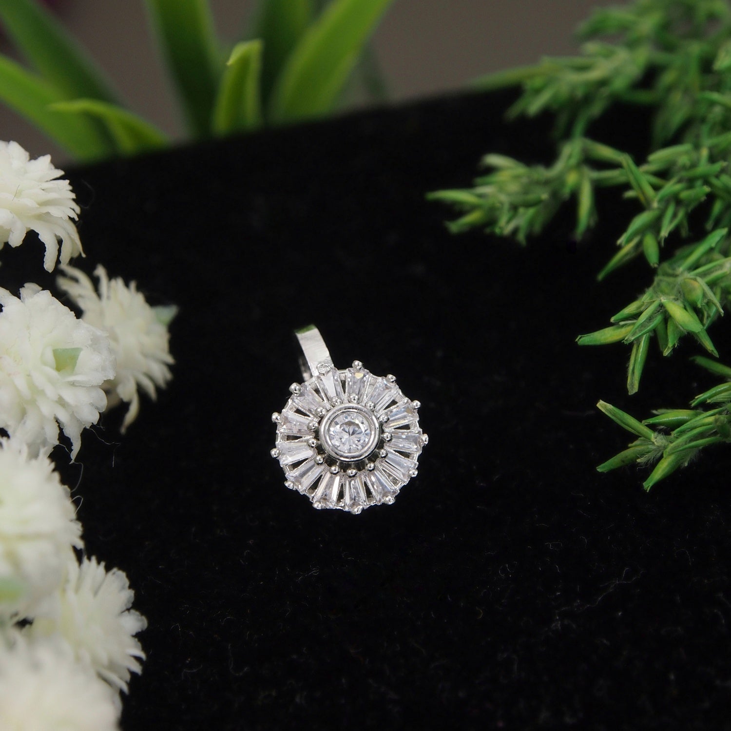 Chrisha - Sunburst American Diamond Nose Pin