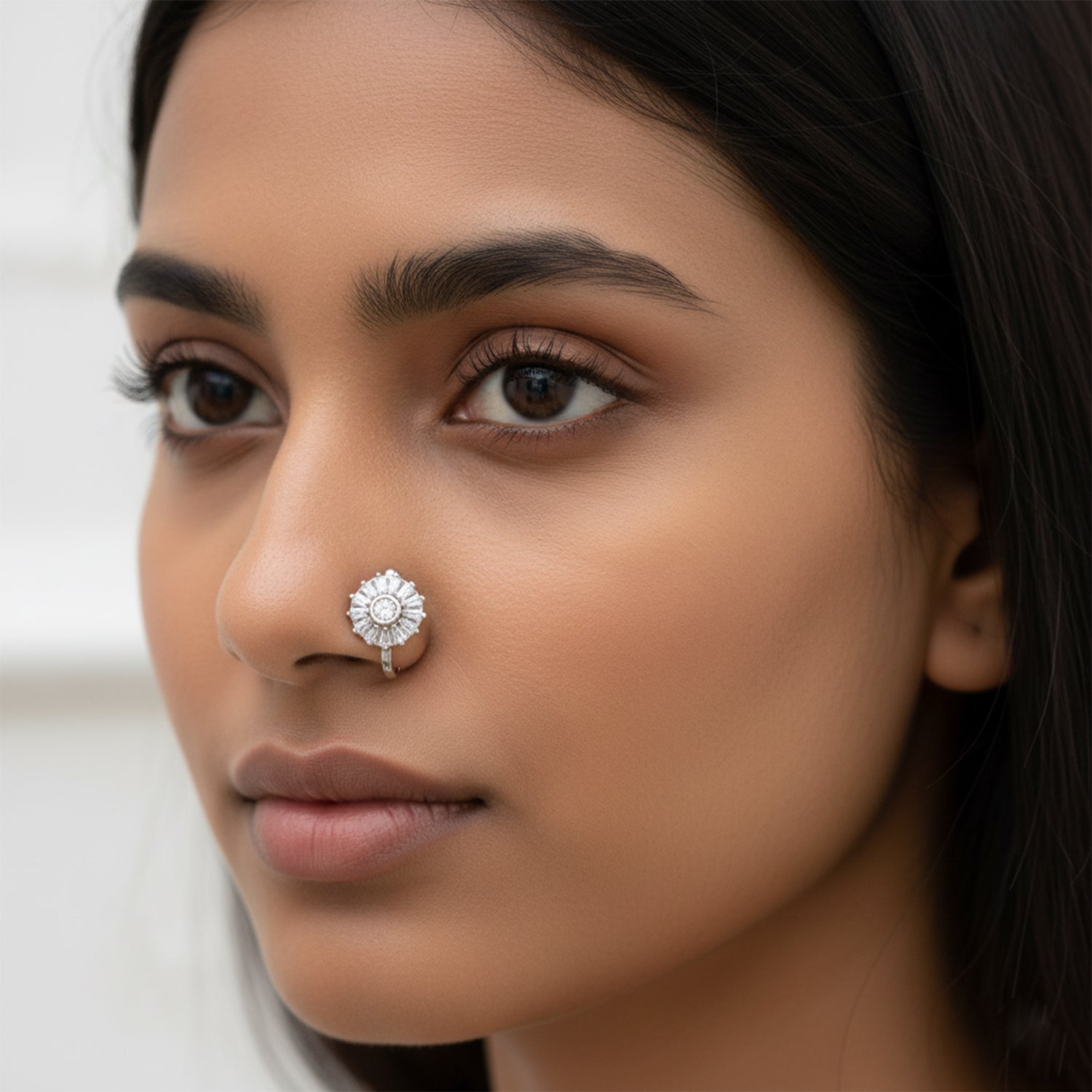 Chrisha - Sunburst American Diamond Nose Pin