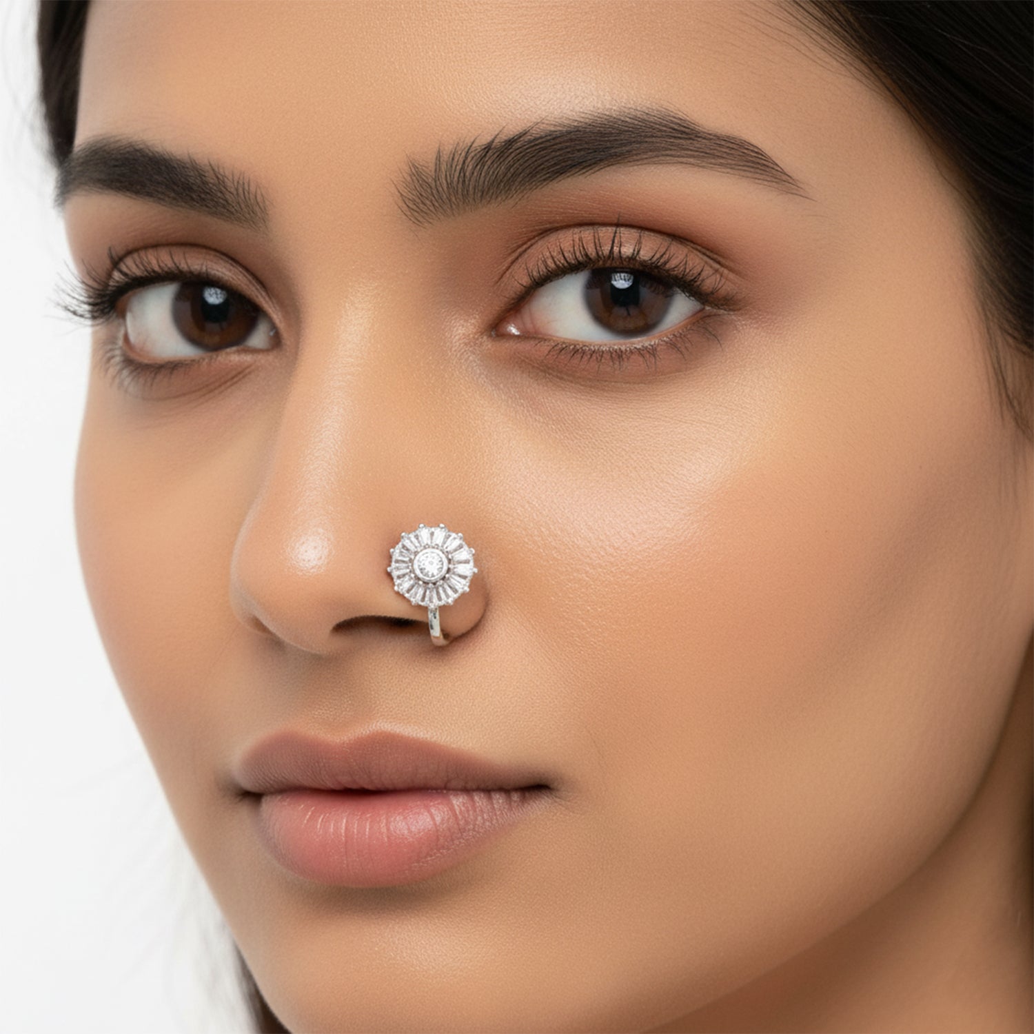 Chrisha - Sunburst American Diamond Nose Pin