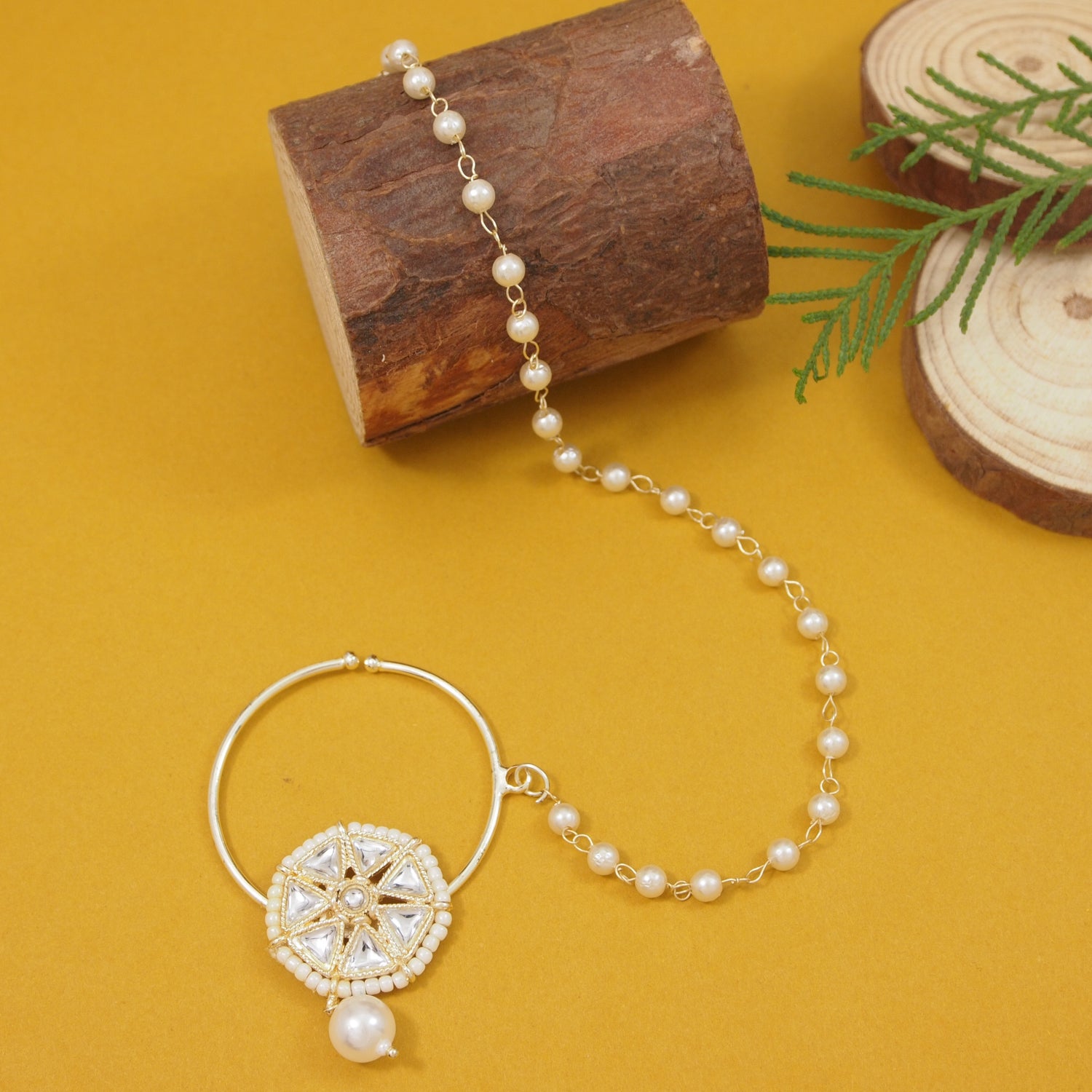 Palakshi - White Nose Rings