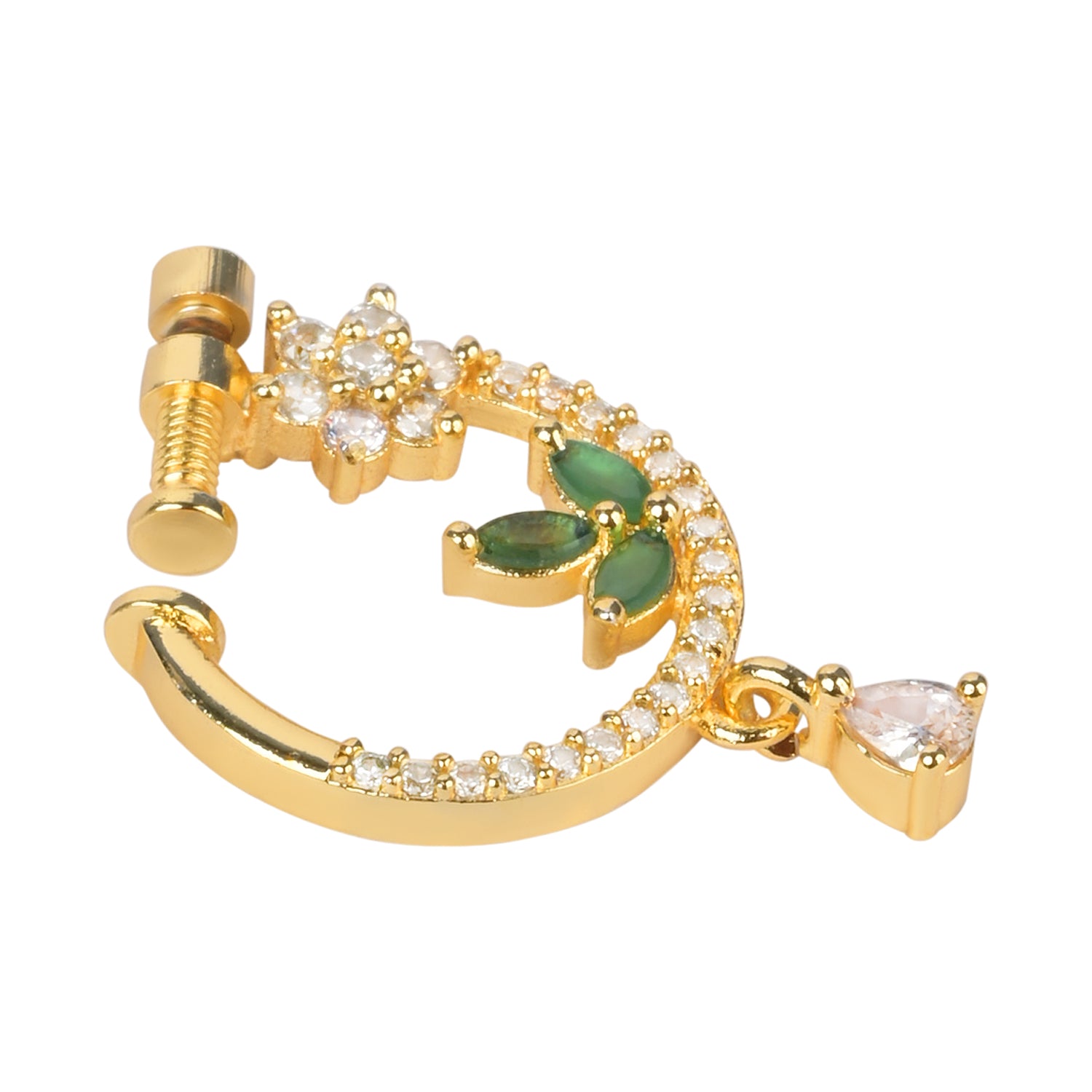 Jashvika- Green Nose Ring