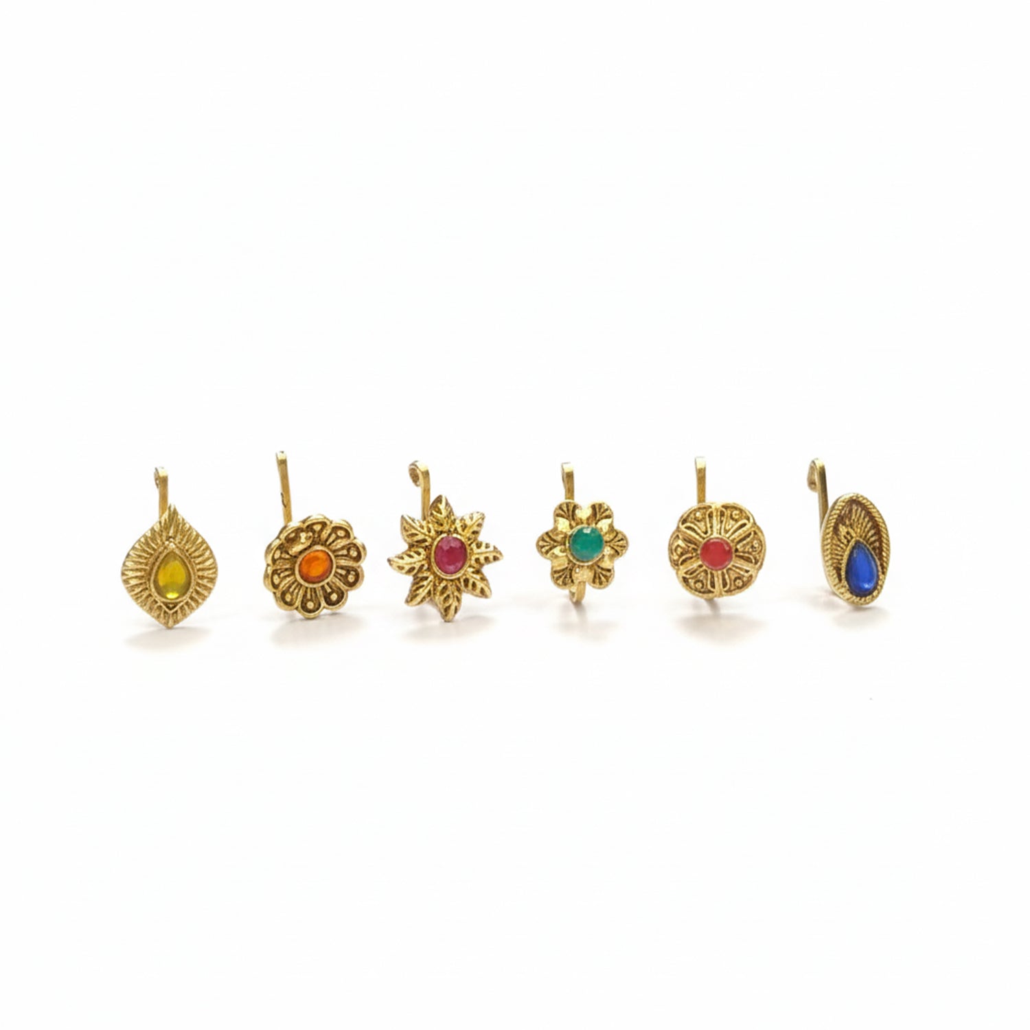 (Pack Of 6) Traditional Nose Pins Combo