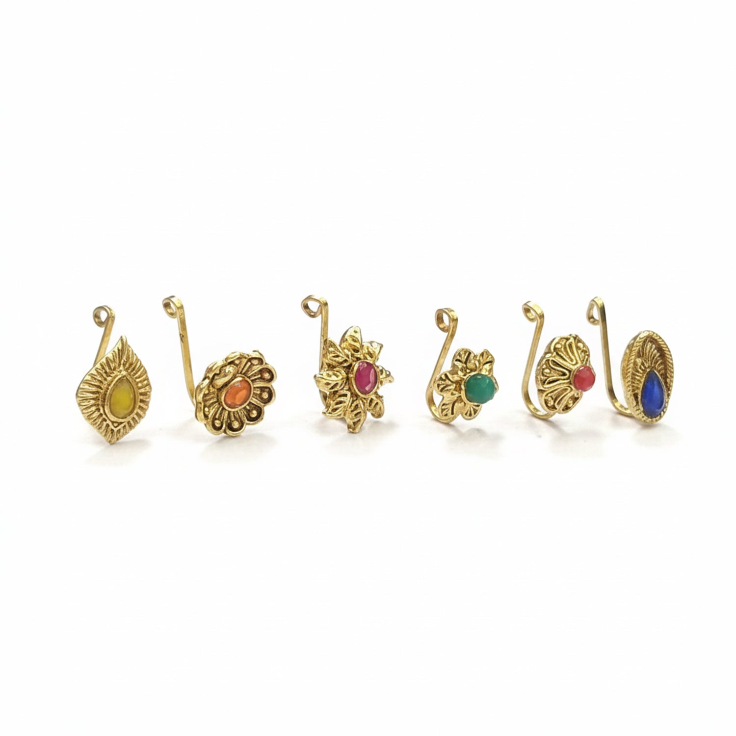 (Pack Of 6) Traditional Nose Pins Combo