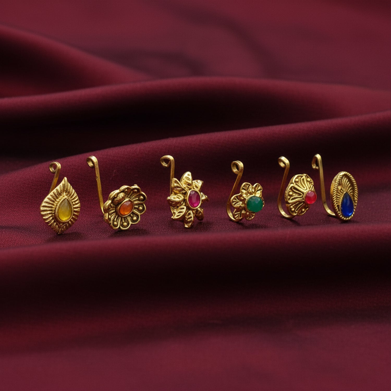 (Pack Of 6) Traditional Nose Pins Combo
