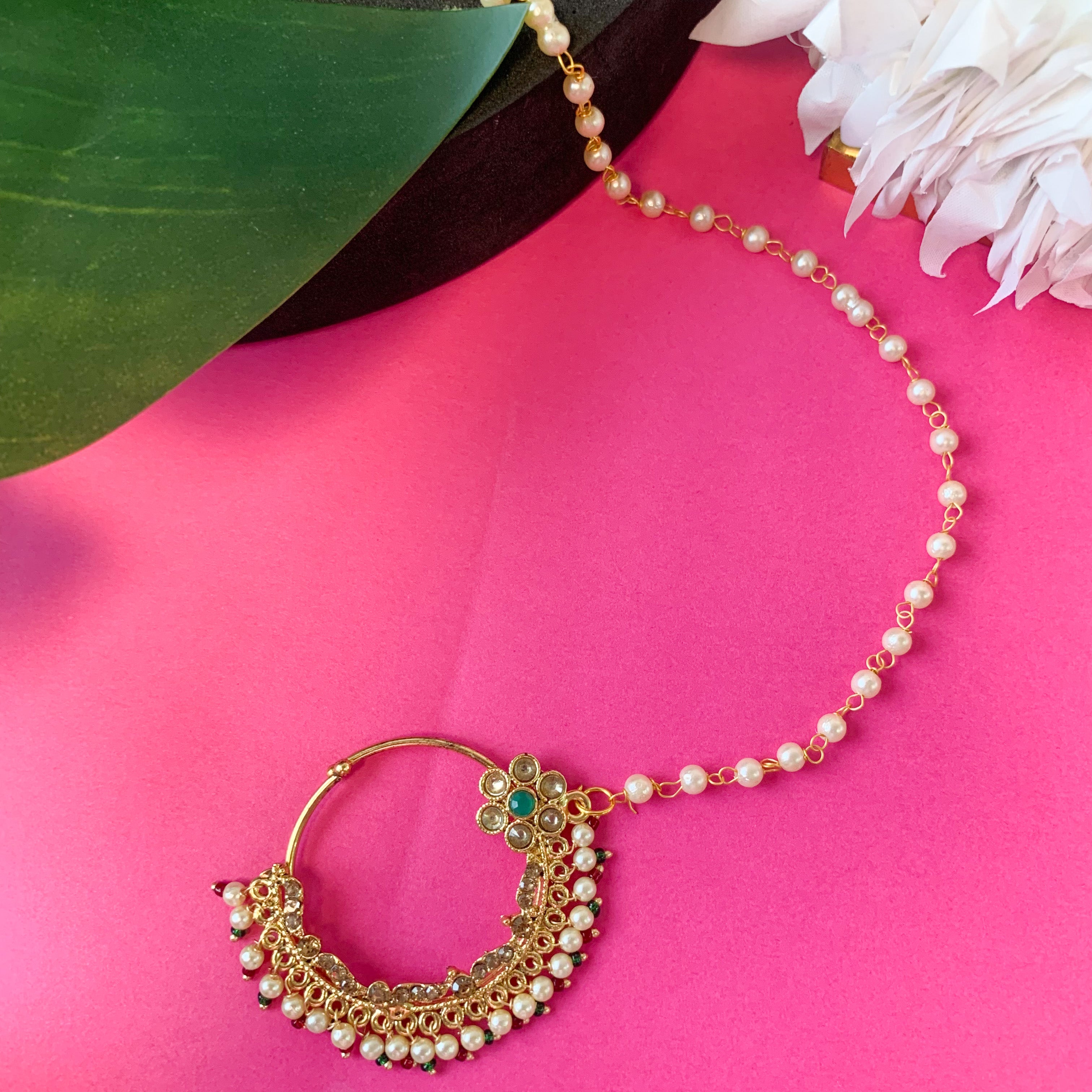 Krina Green Nose Ring