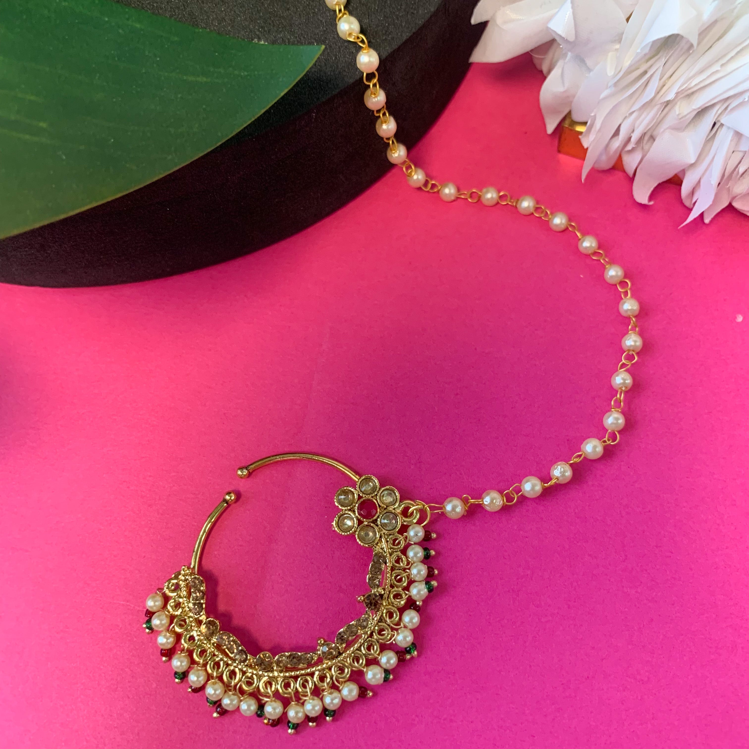 Krina Maroon Nose Ring