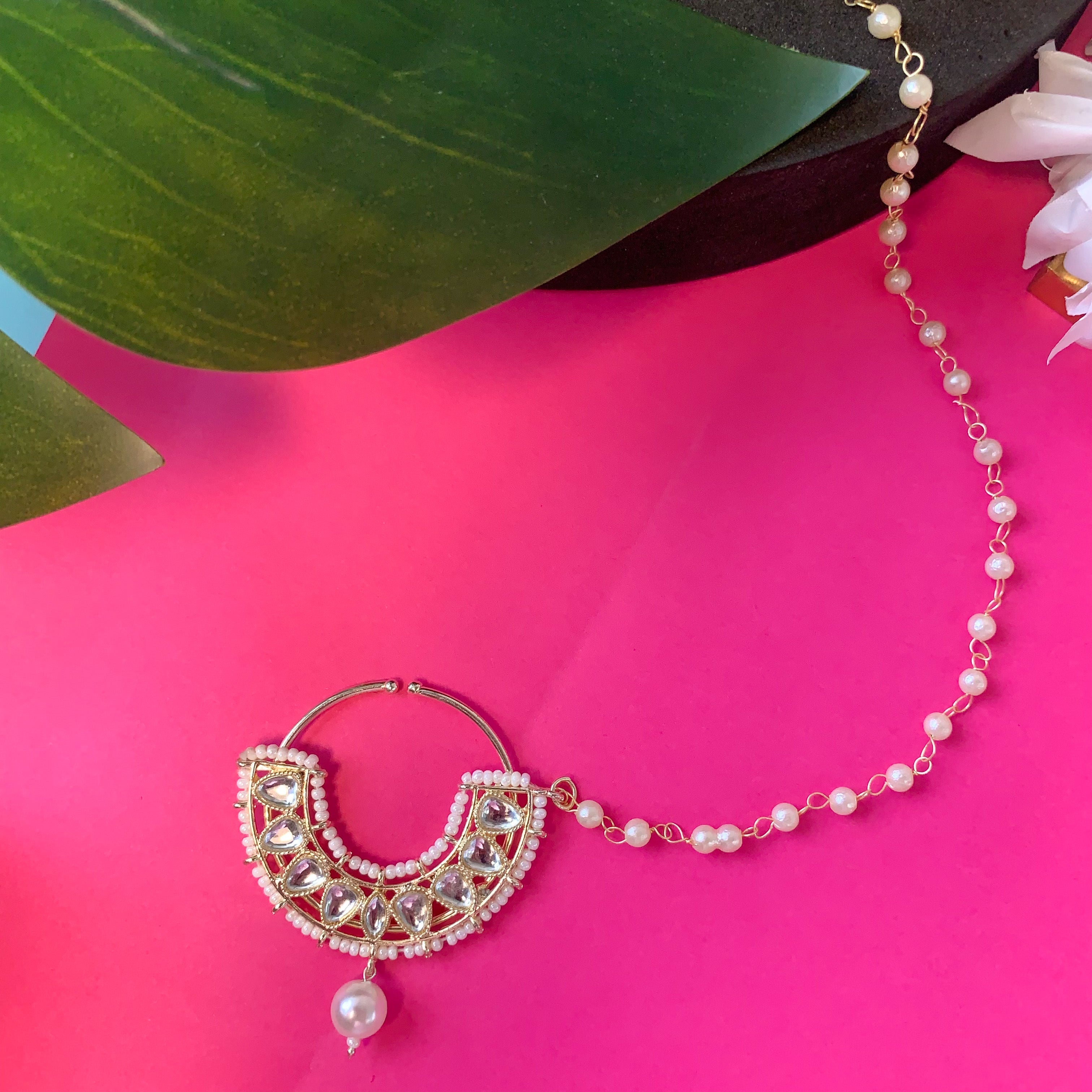 Zivika White Nose Ring