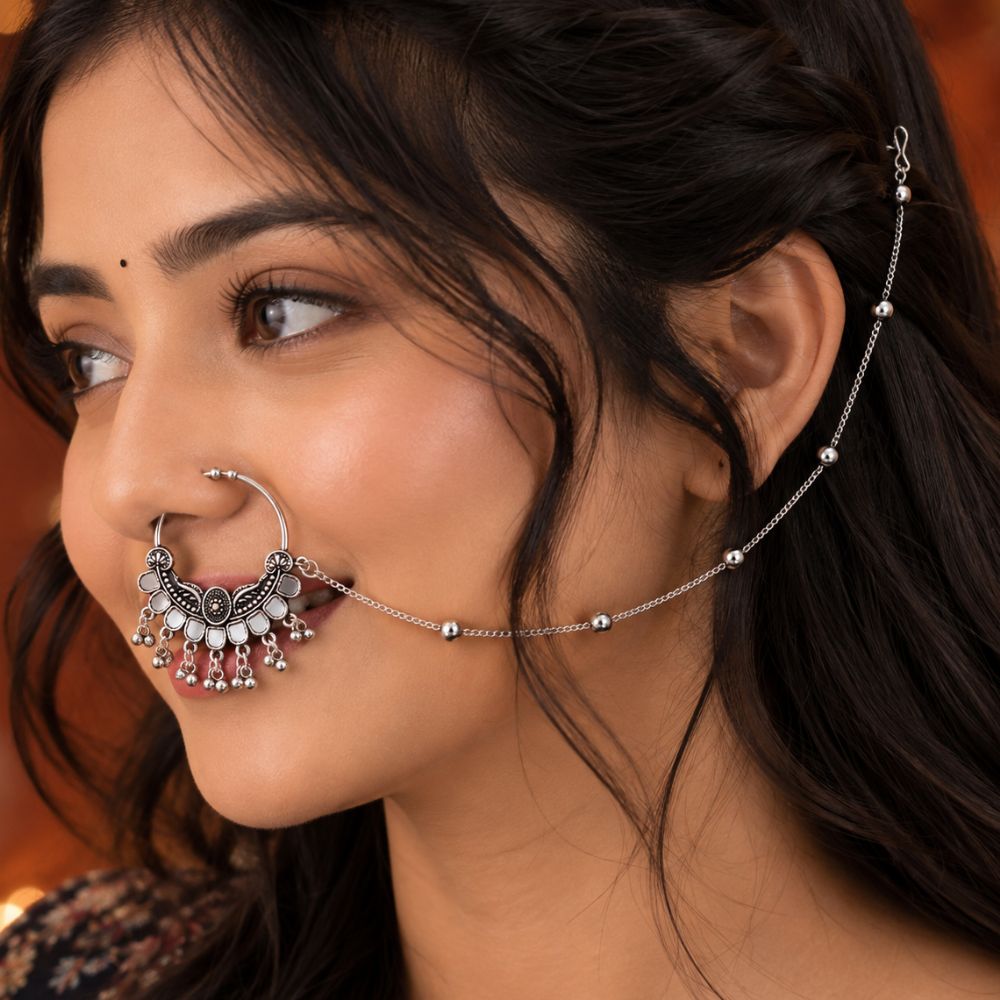 Hritvi Oxidised NoseRing