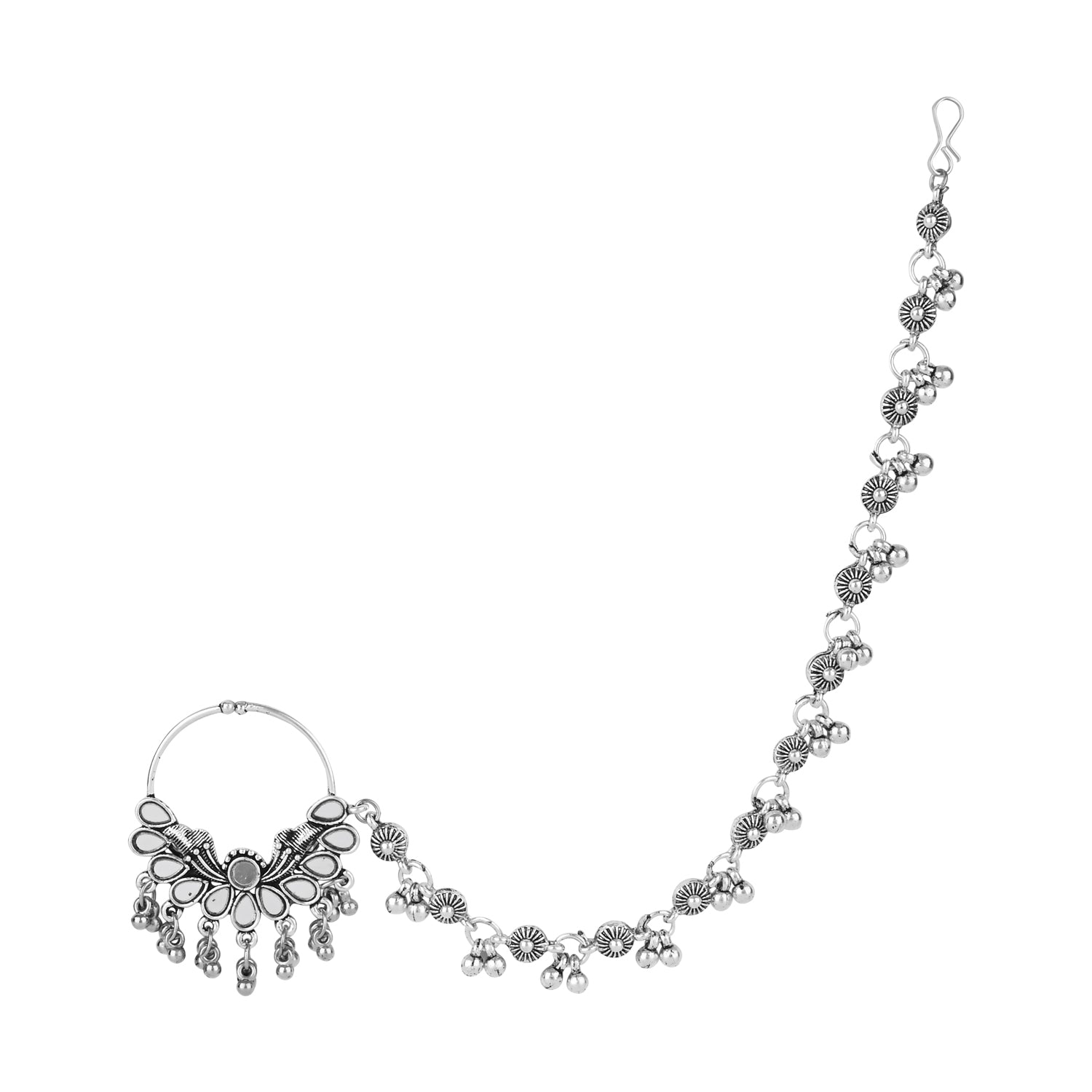 Dhvija Oxidised NoseRing