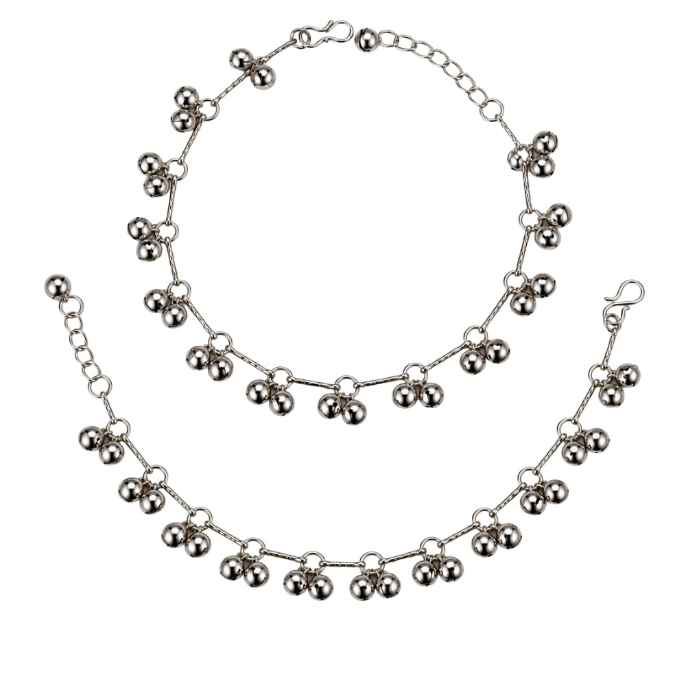 Sahya Oxidised Silver Ghungroo Anklets