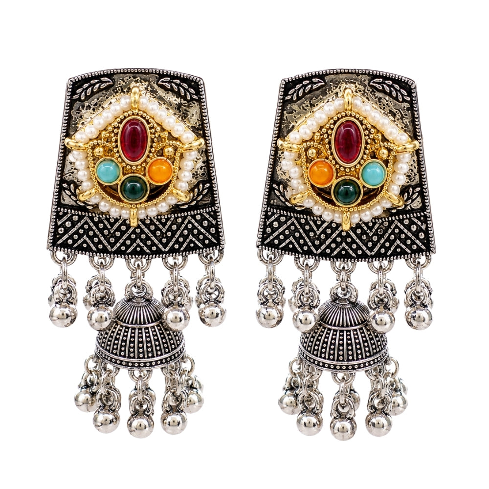 Shivali- Multicolour Oxidised Silver Choker Jewellery Set