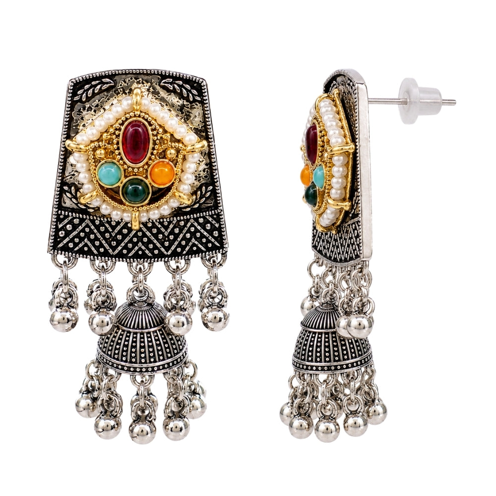 Shivali- Multicolour Oxidised Silver Choker Jewellery Set